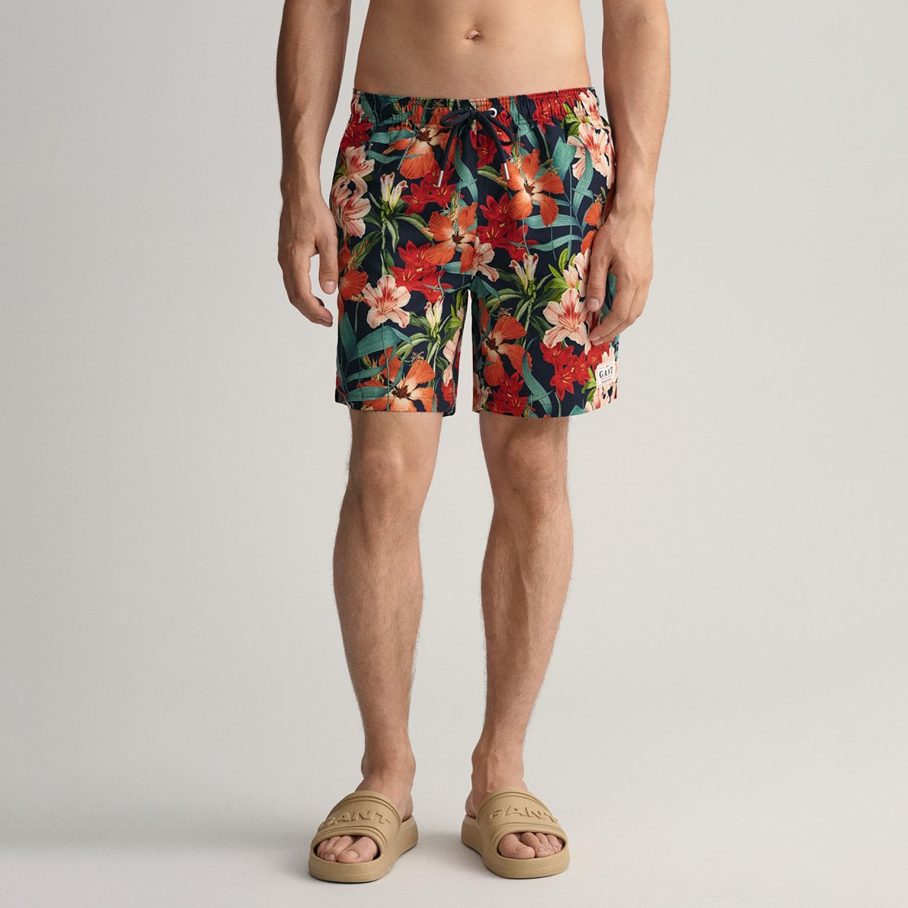 شورت سباحة برباط منخفض الارتفاع مزين بالزهور من جانت-sports-gear-swimming-men-image-1