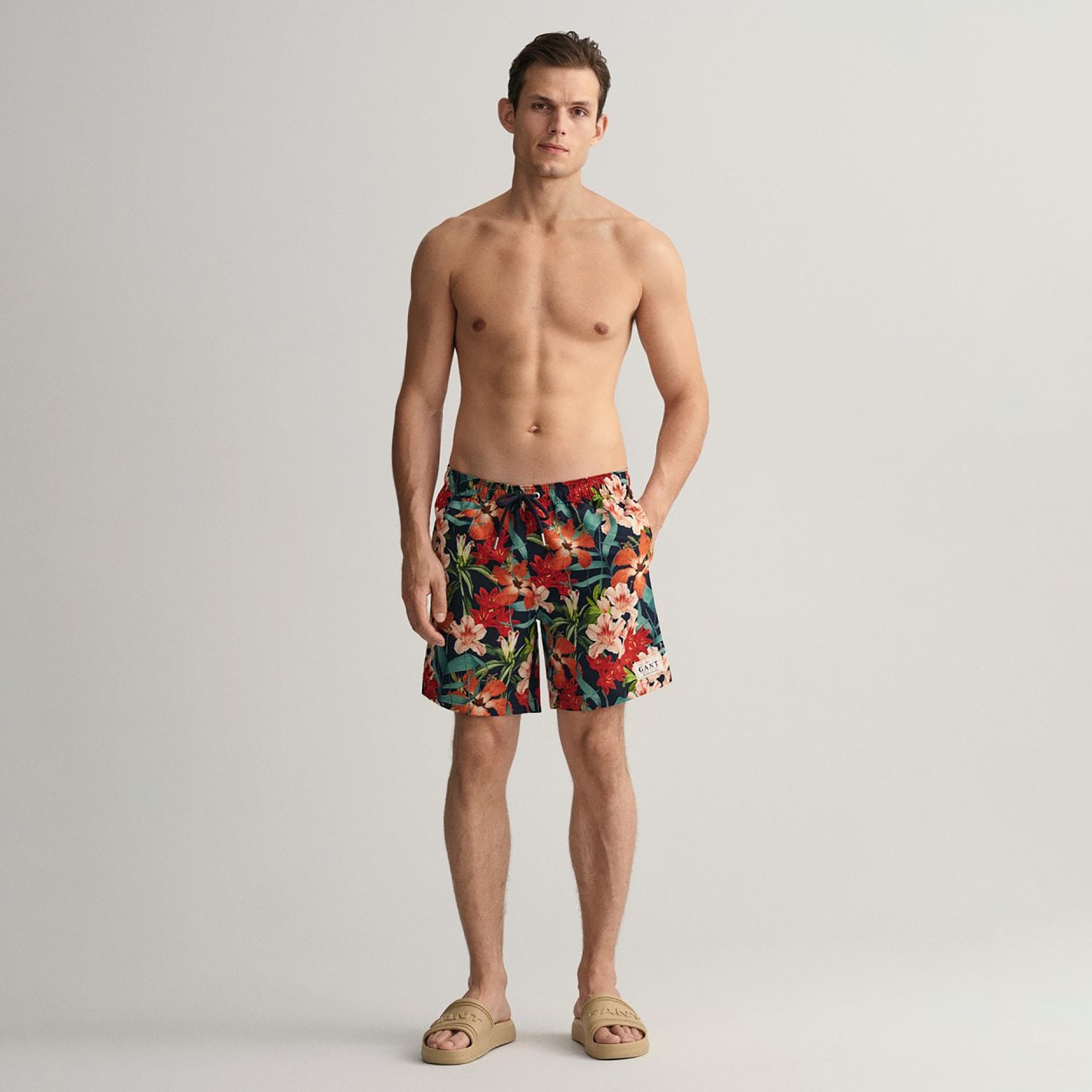 Gant Floral Low-Rise Drawstring Swim Shorts-sports-gear-swimming-men-image-2