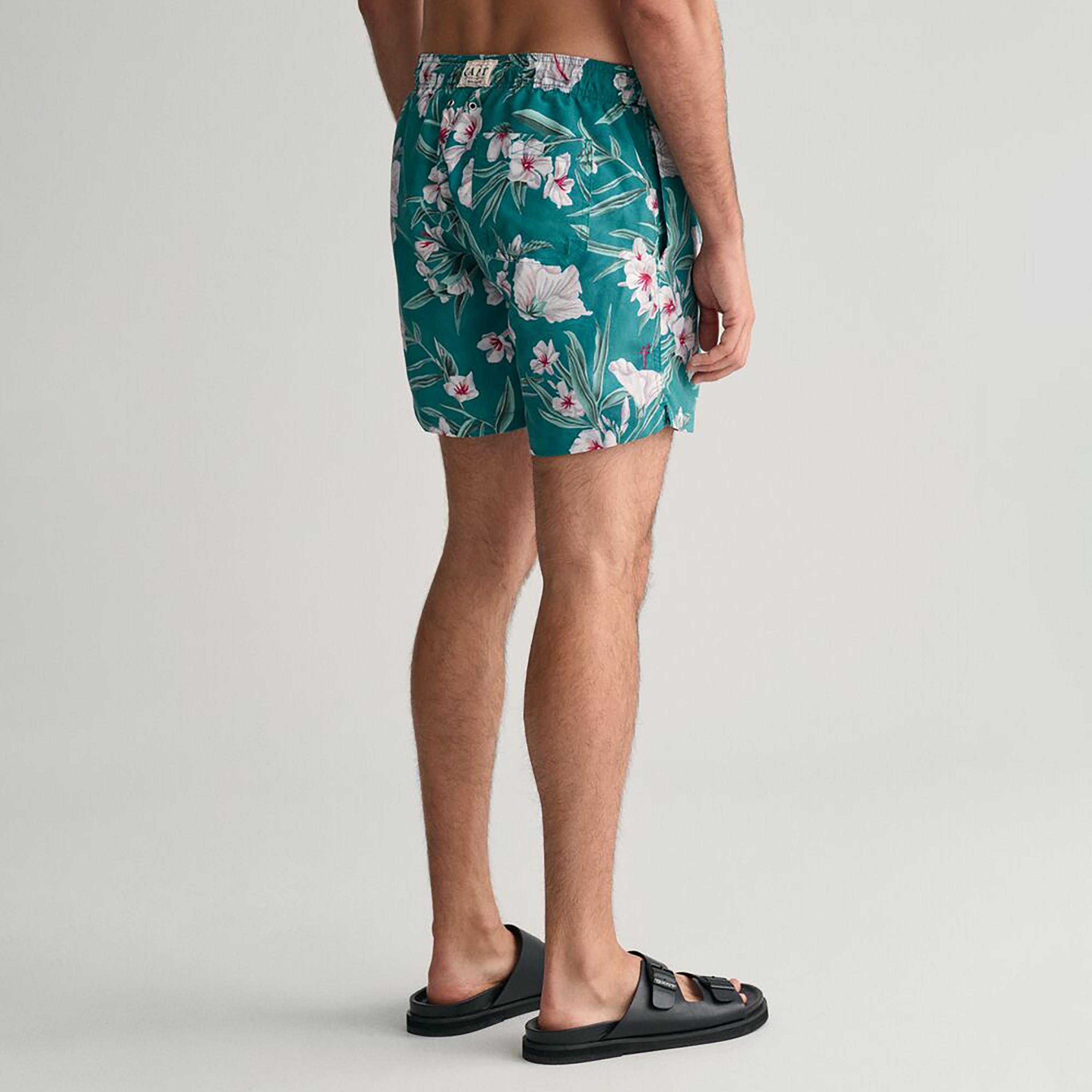 Gant Oleander Floral Print Drawstring Closure Men Shorts-sports-gear-swimming-men-image-3