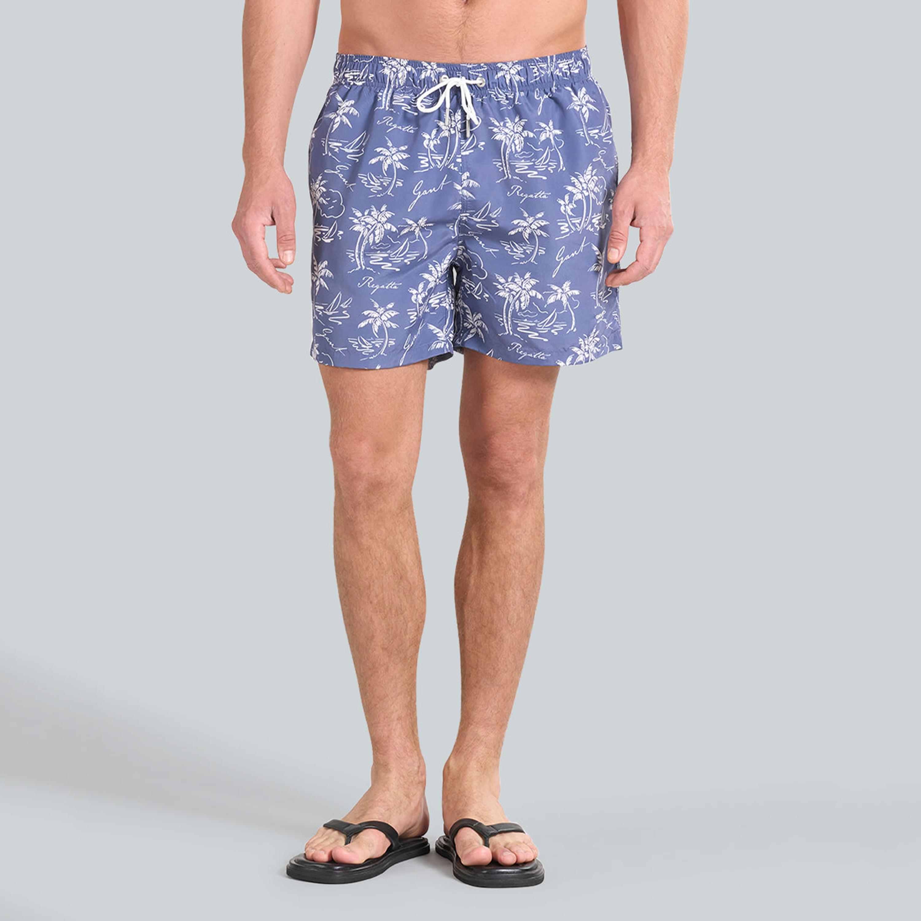 Gant Tropical Print Mid-Rise Drawstring Men's Swim Shorts-sports-gear-swimming-men-image-1