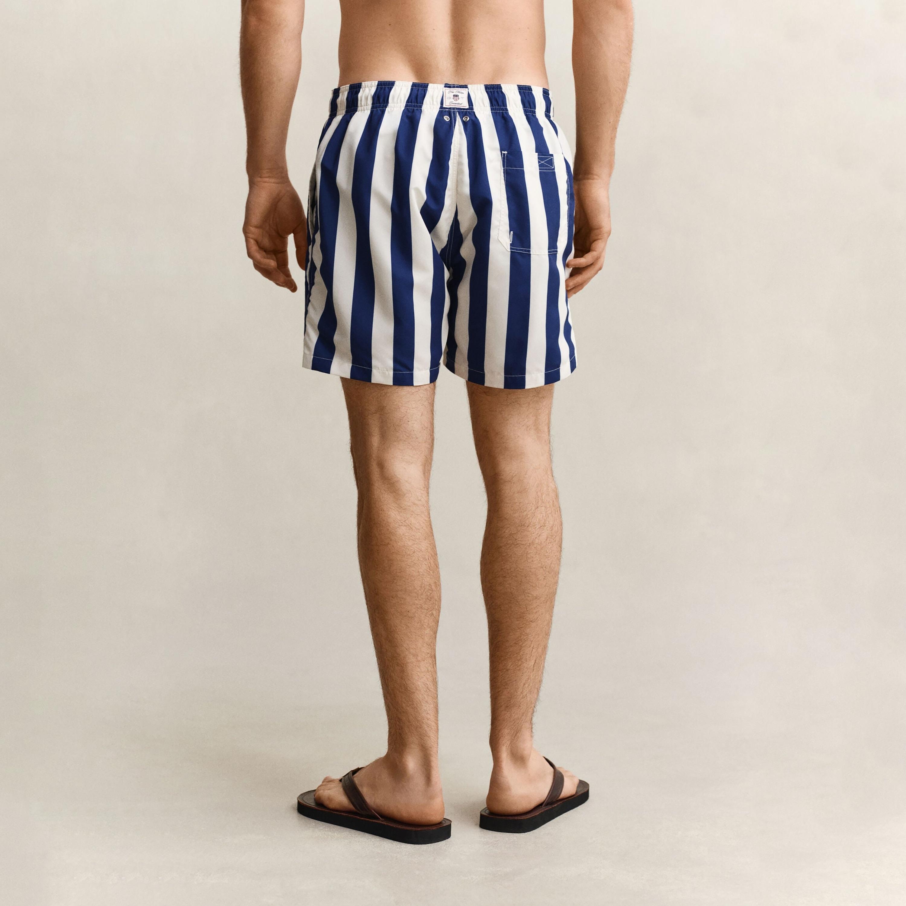 Gant Striped Low Rise Drawstring Men's Swim Shorts-men-clothing-swimandbeach-shorts-image-3