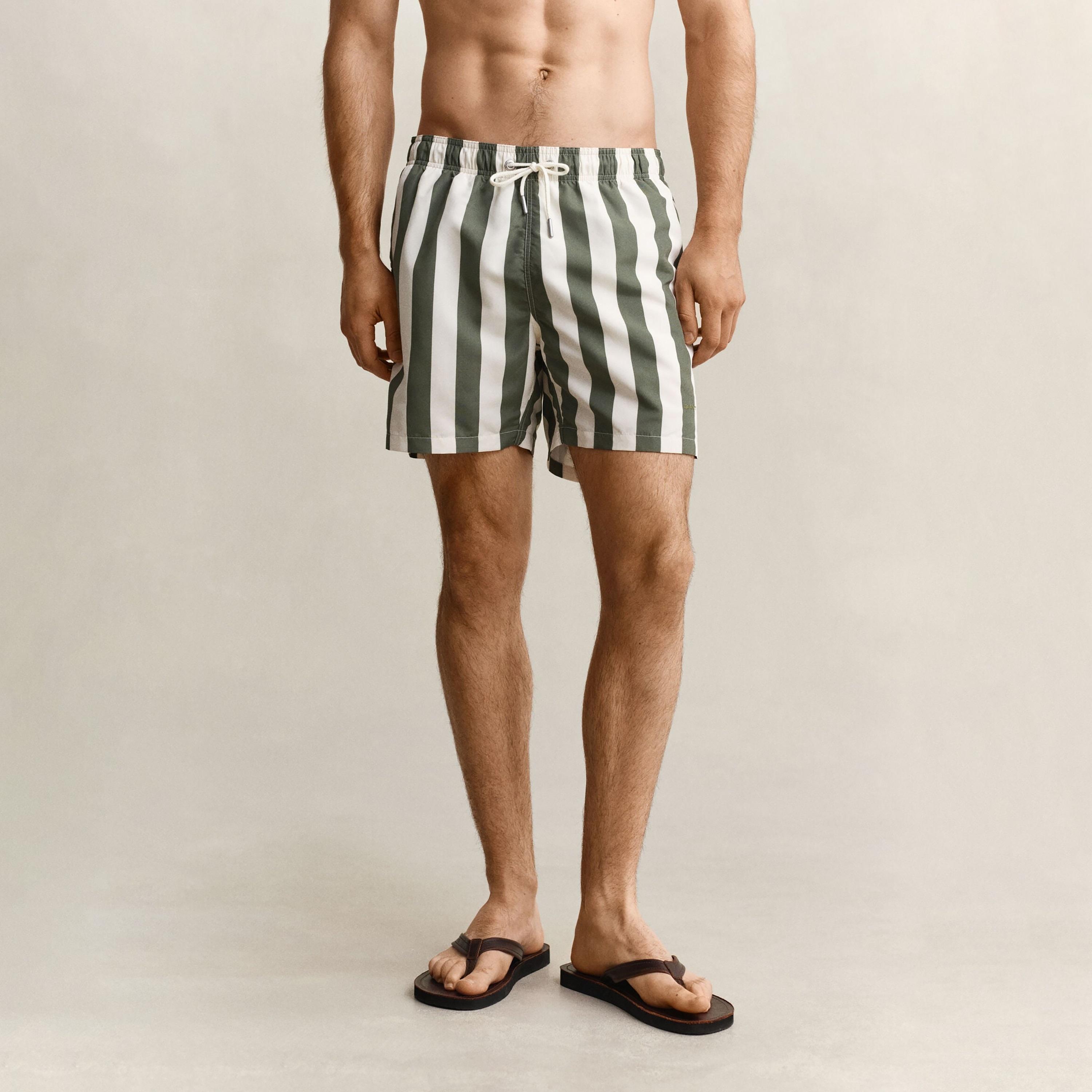 Gant Striped Low Rise Drawstring Men's Swim Shorts-men-clothing-swimandbeach-shorts-image-1