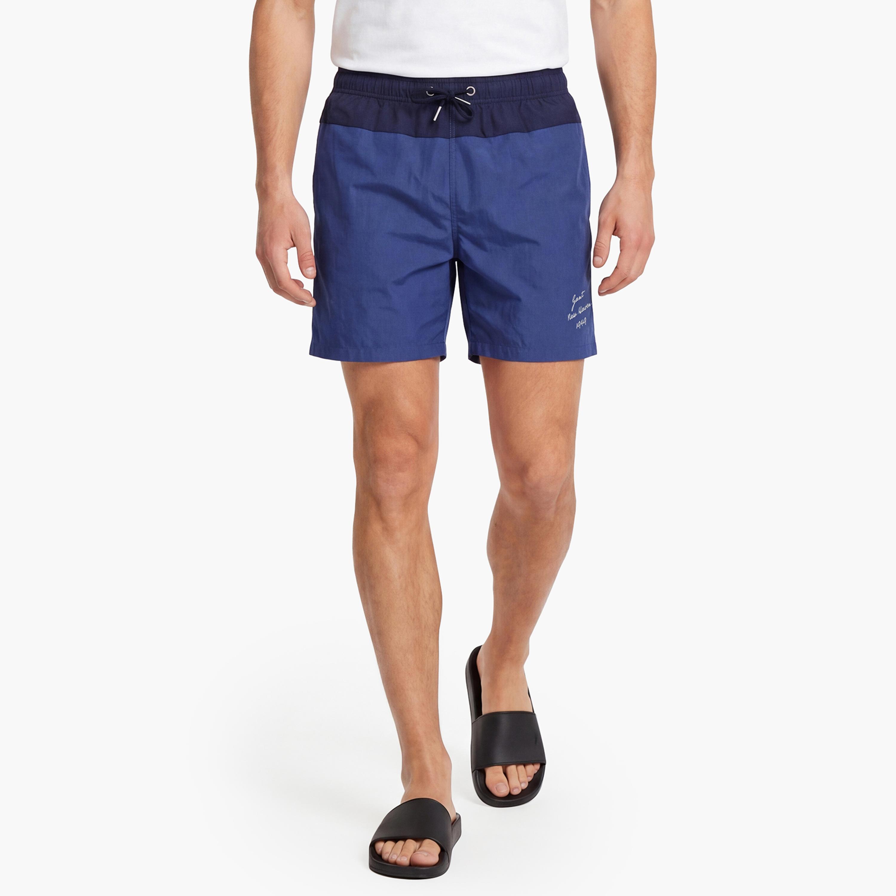 Gant Colour Blocked Drawstring Men's Swim Shorts-men-clothing-swimandbeach-shorts-image-1