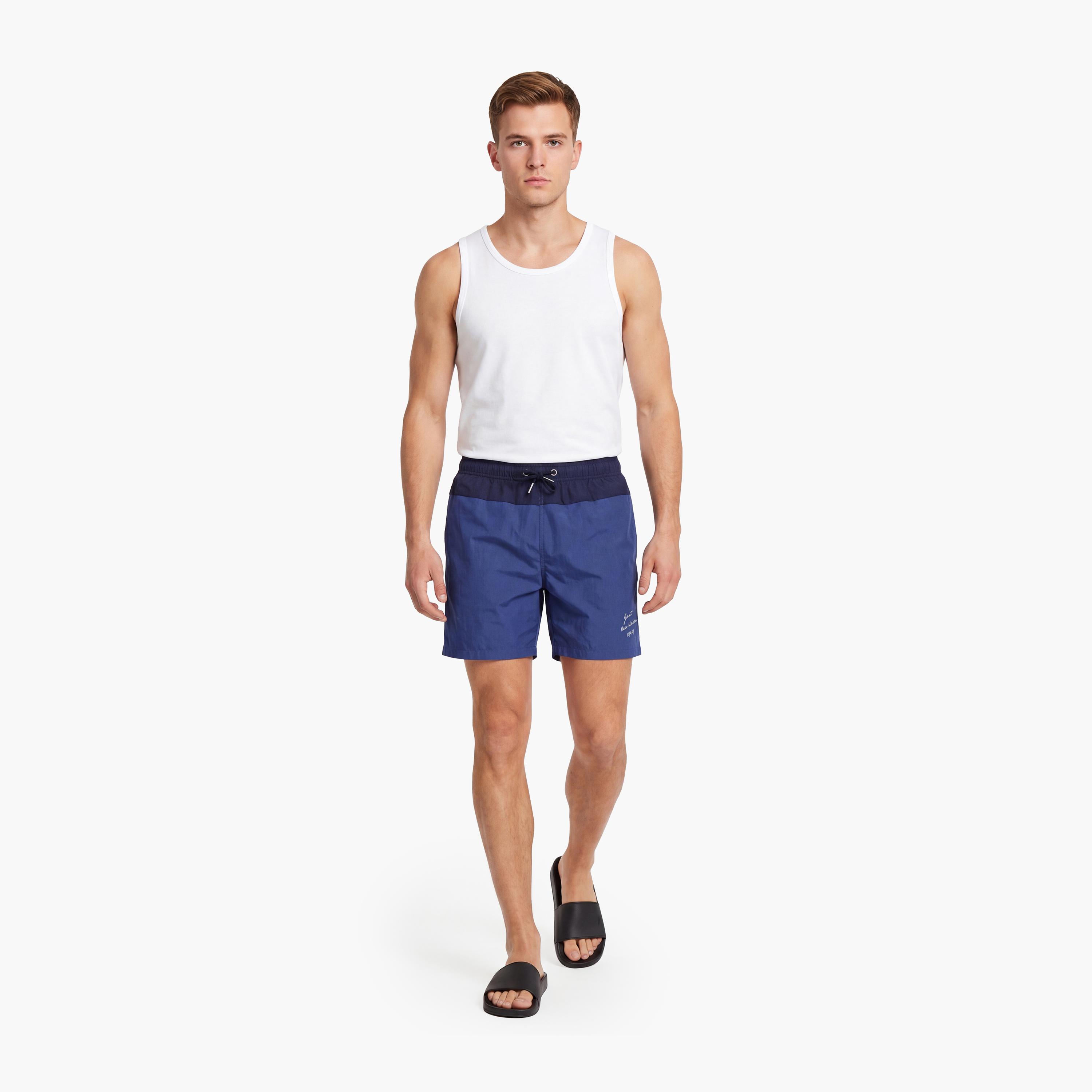 Gant Colour Blocked Drawstring Men's Swim Shorts-men-clothing-swimandbeach-shorts-image-2