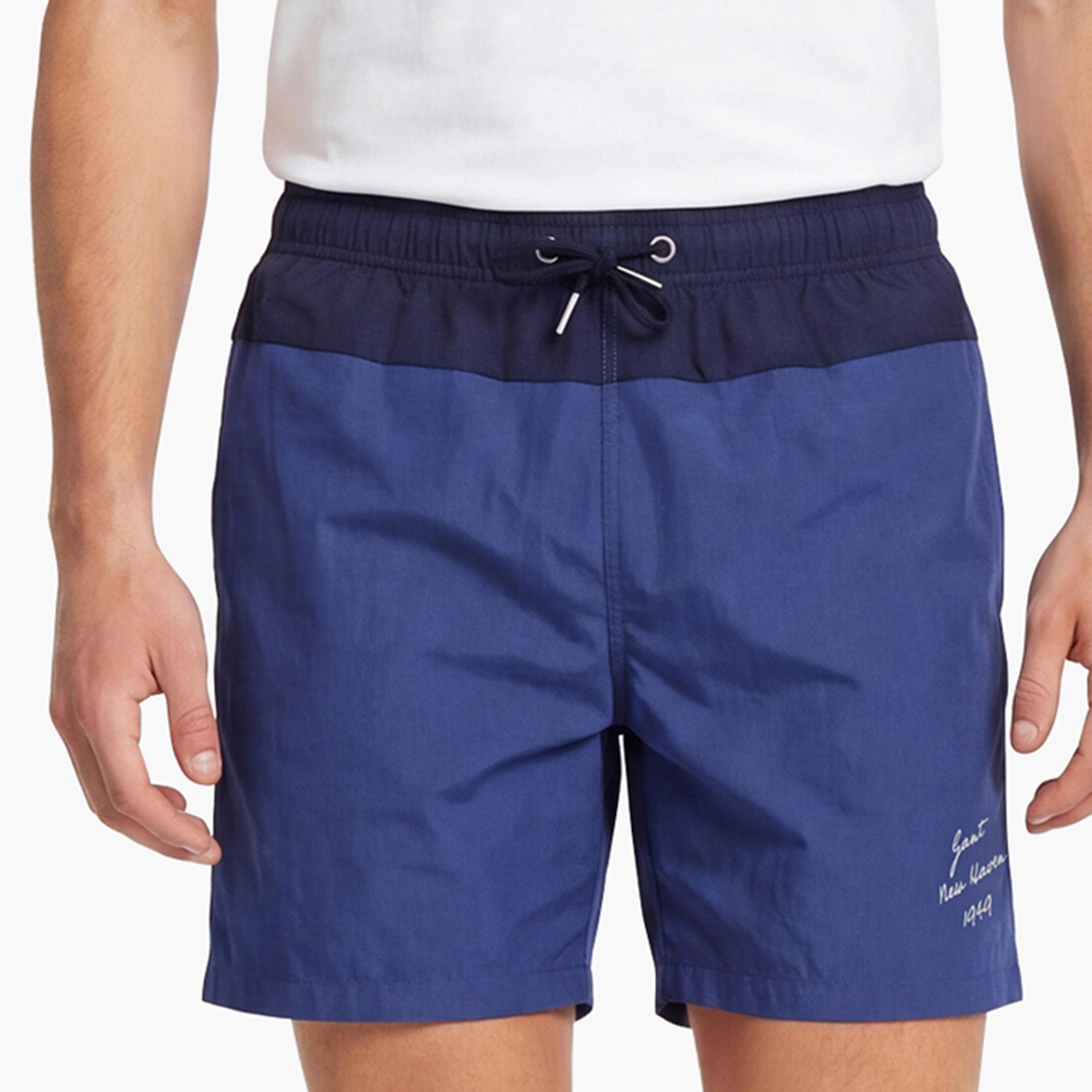 Gant Colour Blocked Drawstring Men's Swim Shorts-men-clothing-swimandbeach-shorts-image-3