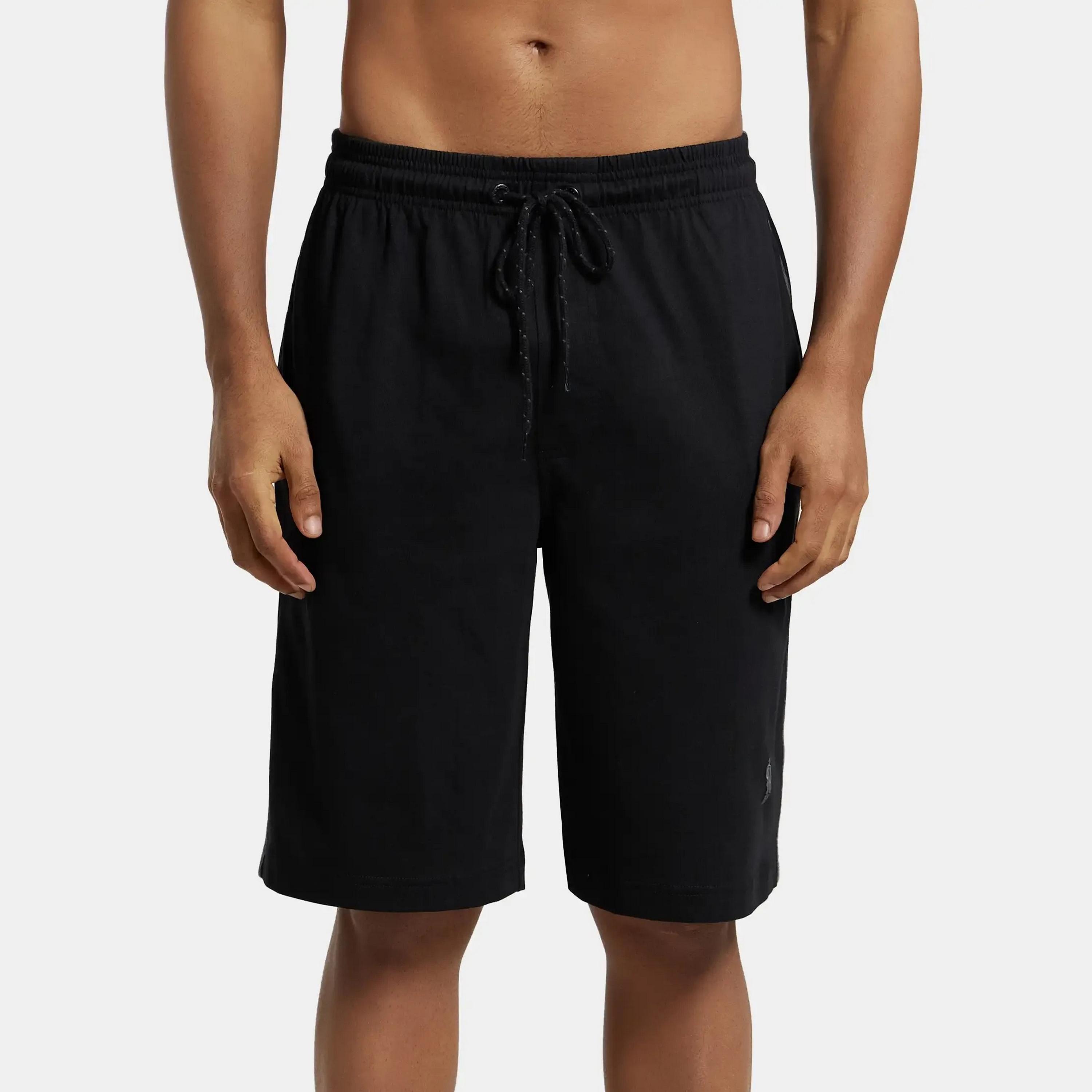 سادة شورت رجالي متوسط ​​الارتفاع برباط ومطاطي من جوكي-men-clothing-bottoms-shorts-image-1