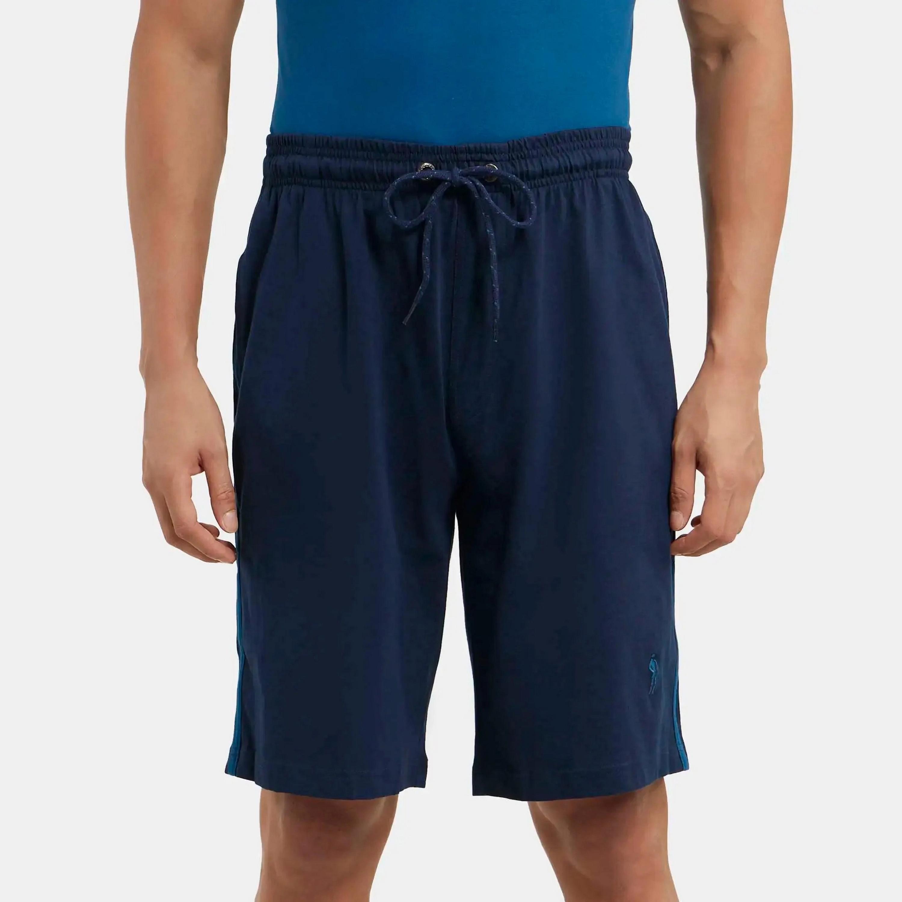 Jockey Plain Mid-Rise Drawstring & Elasticated Men's Shorts-men-clothing-bottoms-shorts-image-1