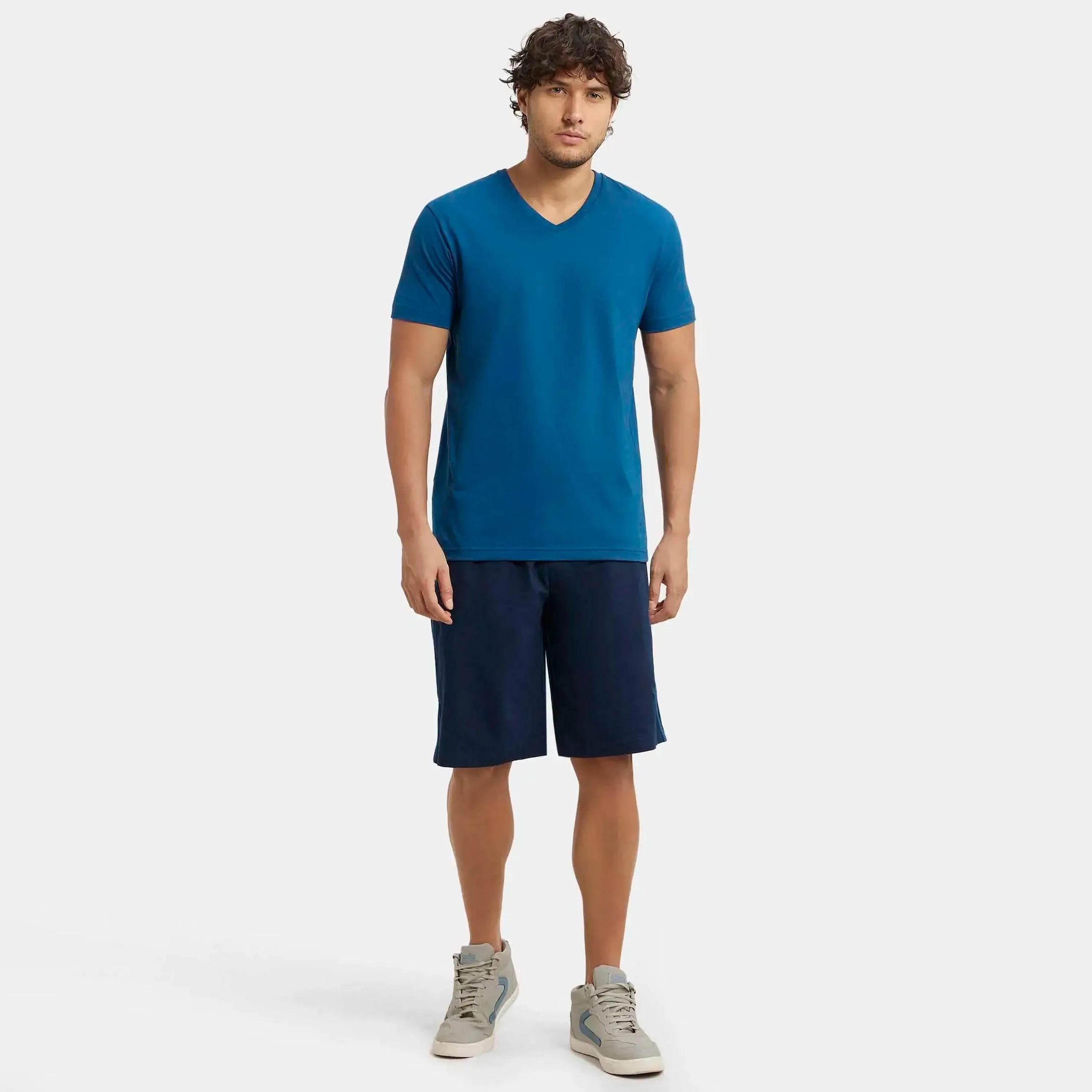 Jockey Plain Mid-Rise Drawstring & Elasticated Men's Shorts-men-clothing-bottoms-shorts-image-2