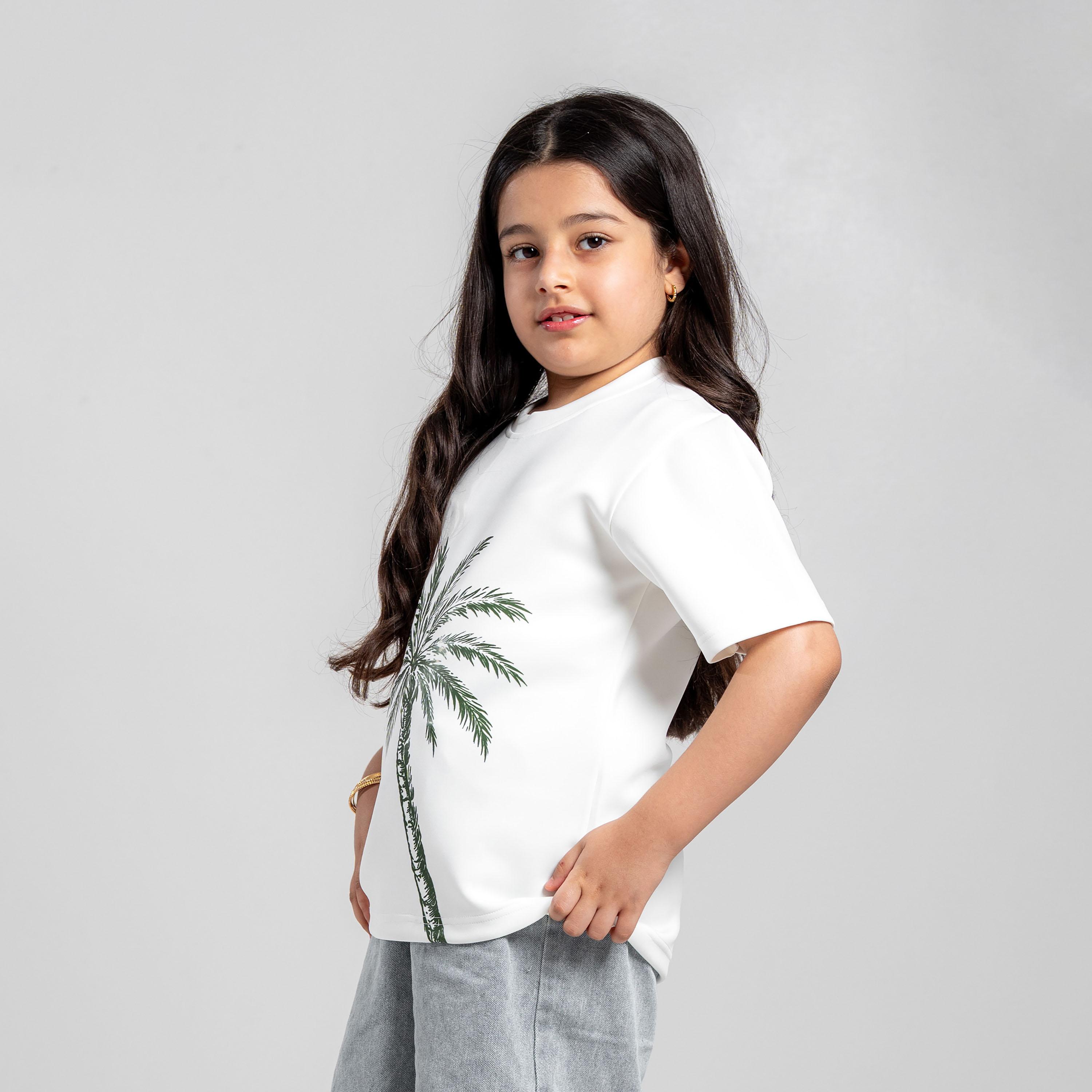 تيشيرت جرافيك اليوم الوطني بأكمام قصيرة ورقبة مستديرة من سانفن-girls-clothing-tshirts-image-2