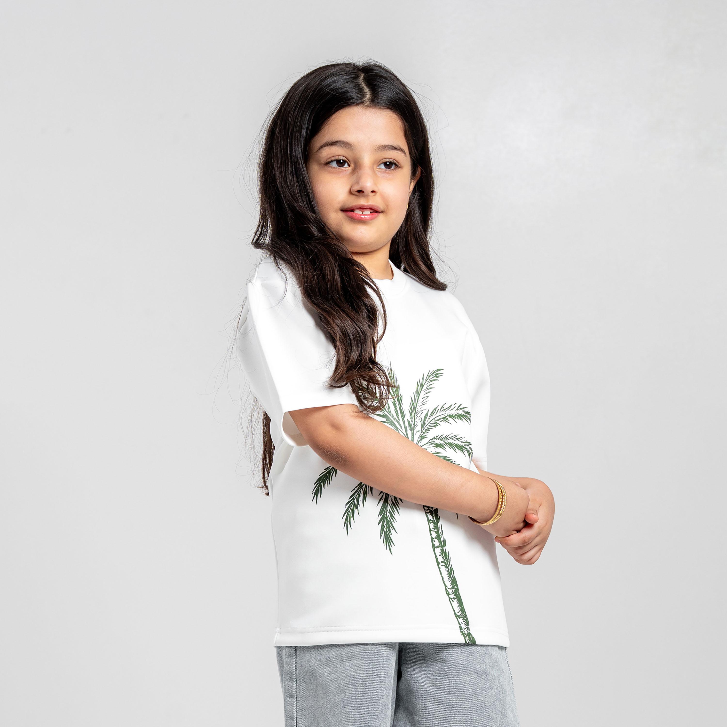تيشيرت جرافيك اليوم الوطني بأكمام قصيرة ورقبة مستديرة من سانفن-girls-clothing-tshirts-image-3