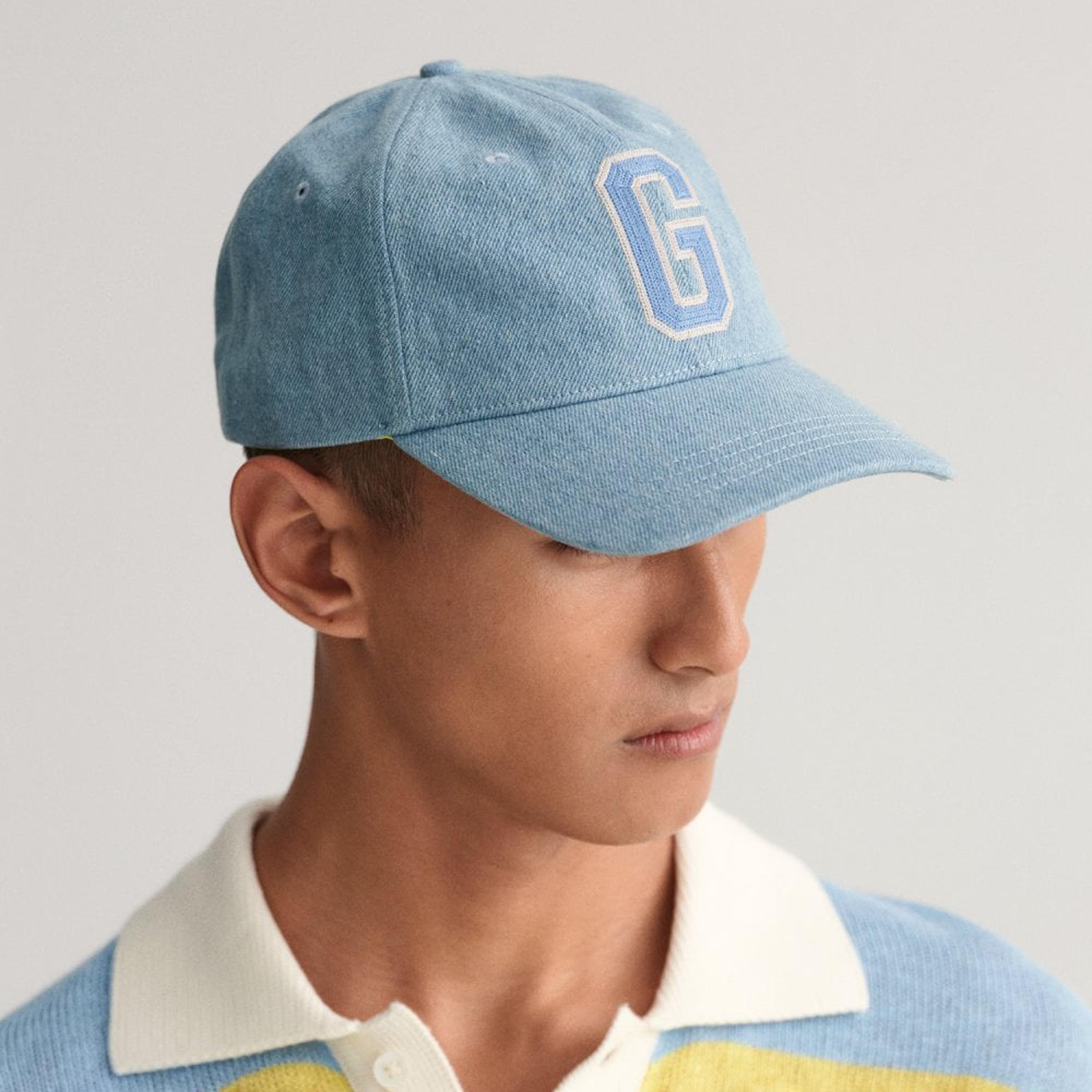 Gant Applique Cotton Denim Cap | 9900100-men-caps-image-1