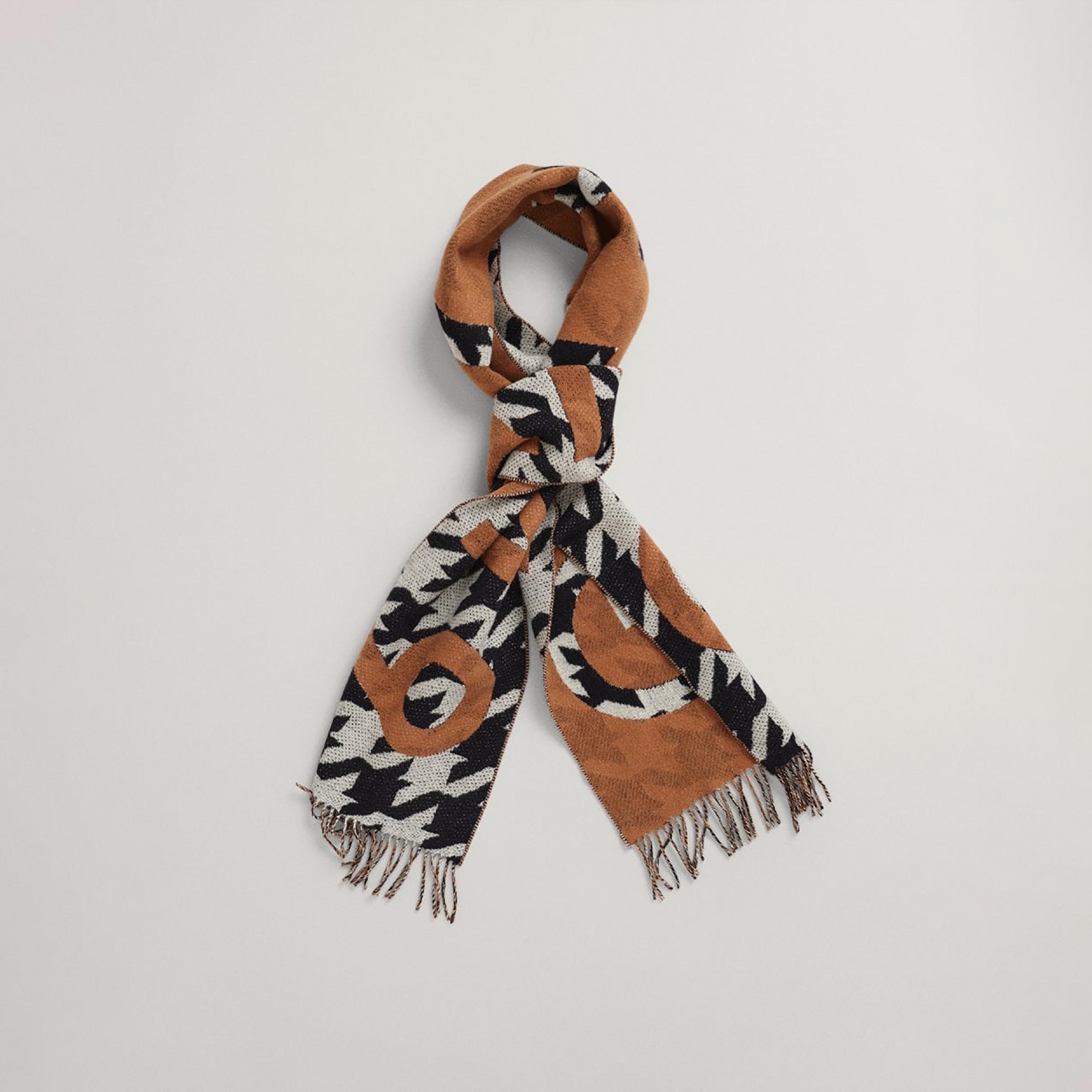 Gant Black Houndstooth and Logo Men's Scarf-men-scarvesandgloves-image-1