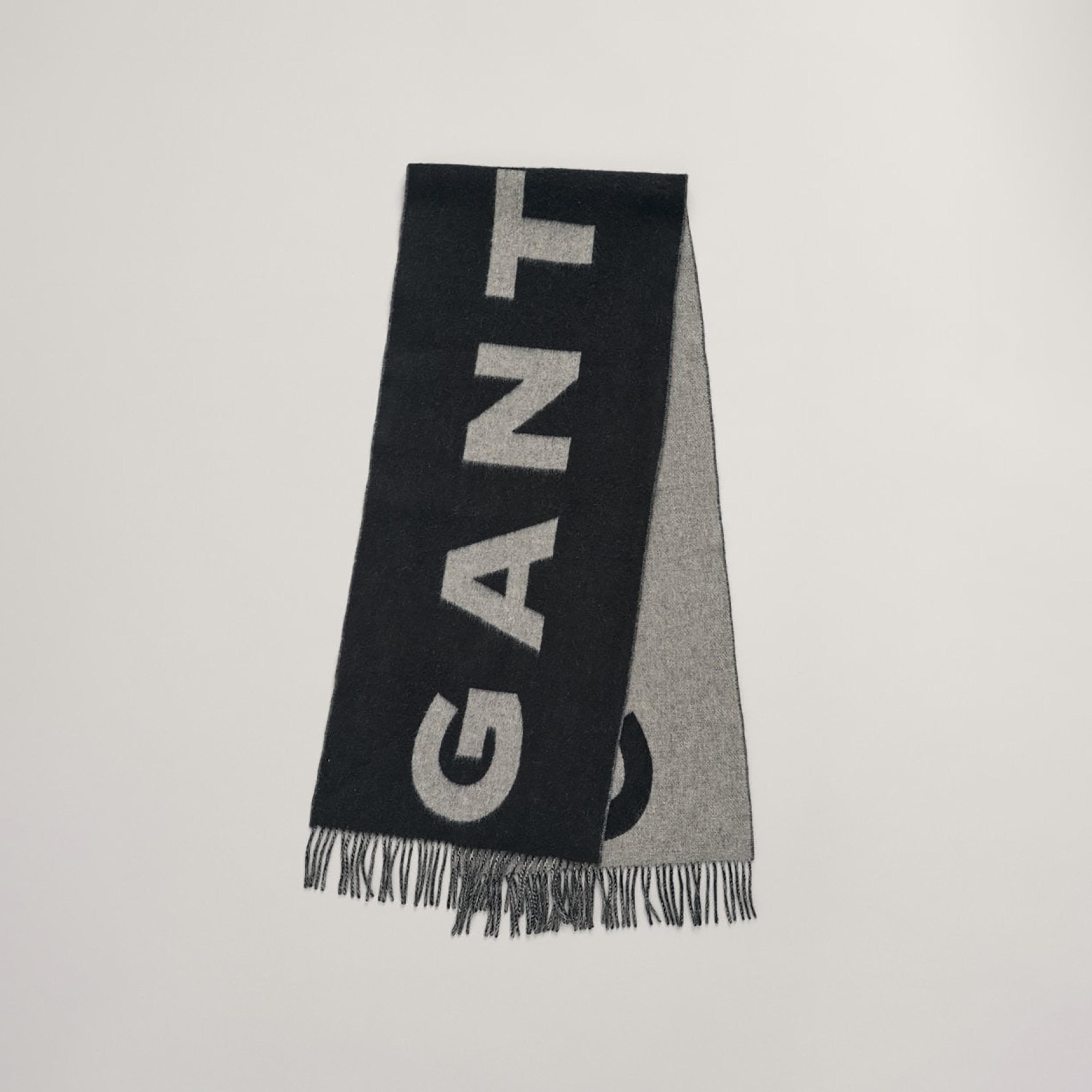 Gant Black Logo Print Men's Scarf-men-scarvesandgloves-image-1