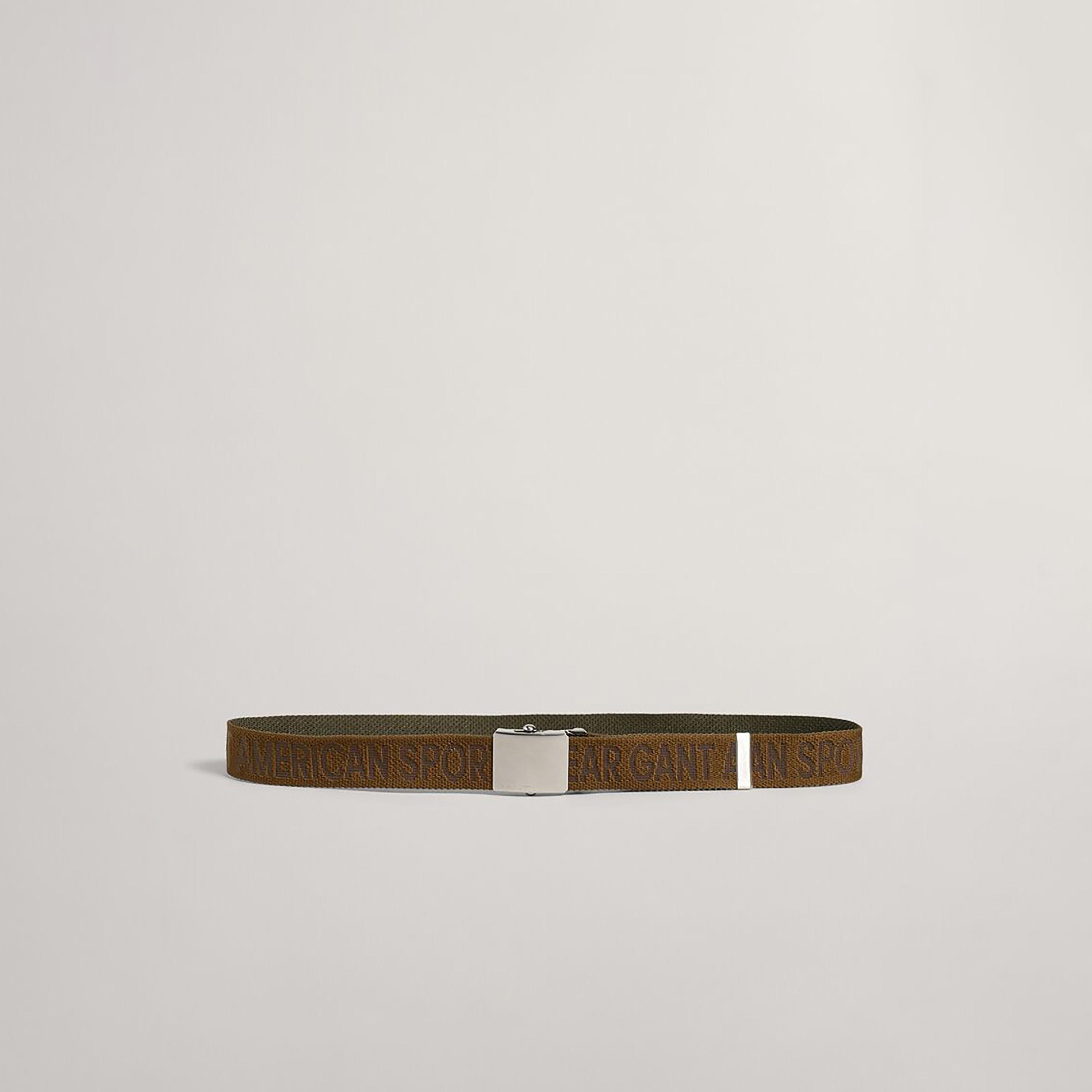 Gant Typographic Patterned Plate Buckle Men's Webbing Belt-men-beltsandwallets-belts-image-1