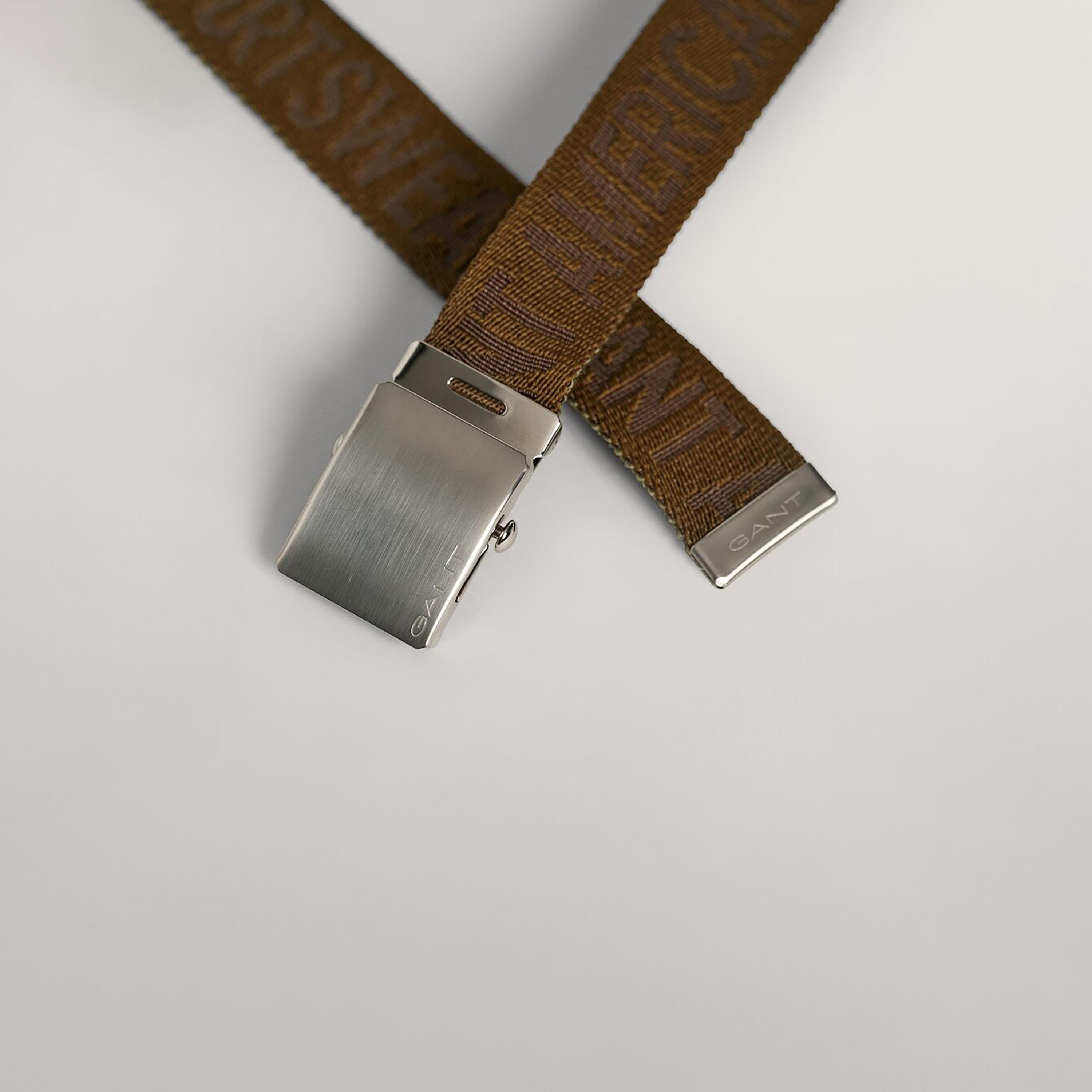 Gant Typographic Patterned Plate Buckle Men's Webbing Belt-men-beltsandwallets-belts-image-2