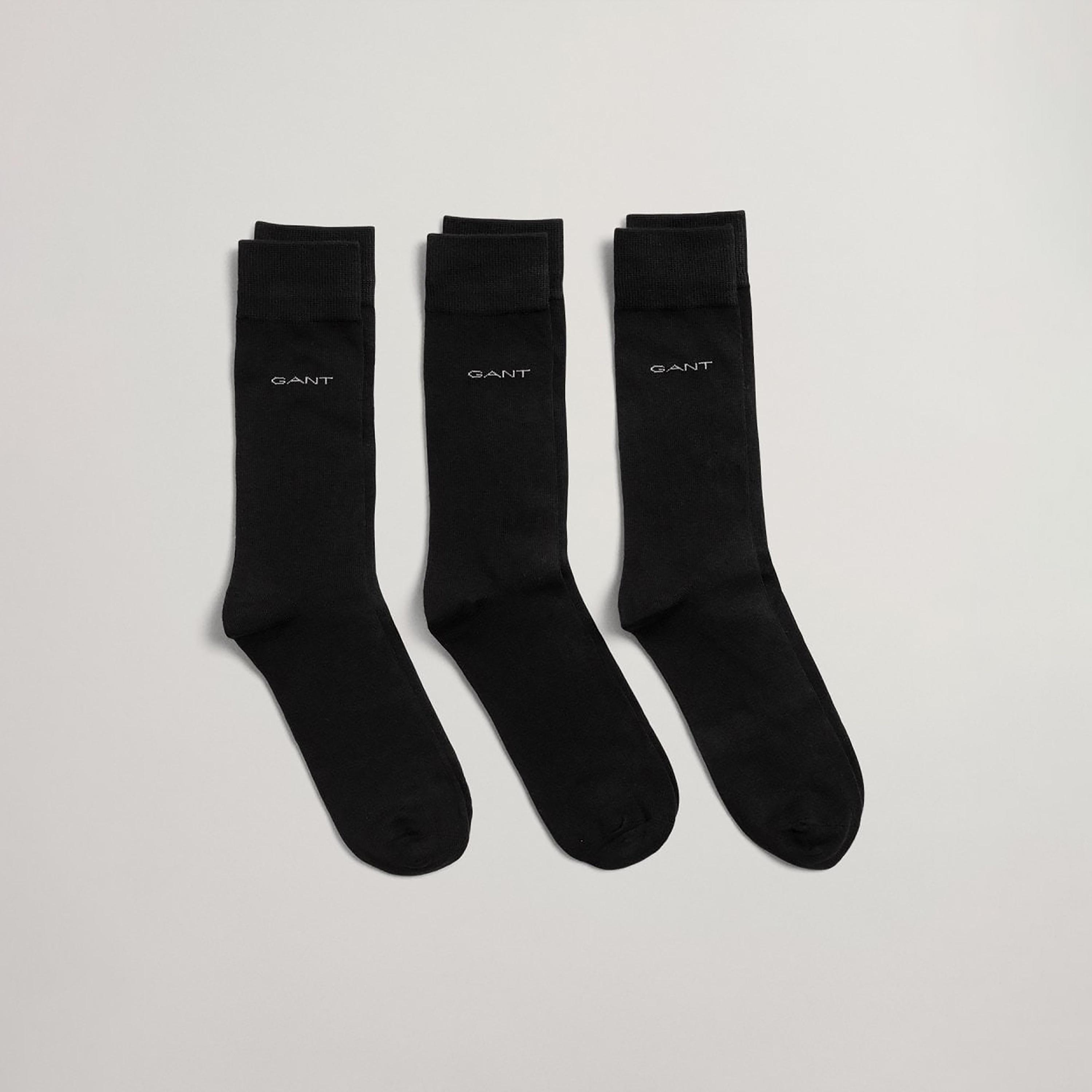 Gant 3-Pack Logo Print Cotton Blend Calf Length Socks | 9960143-GAN-men-socks-image-1