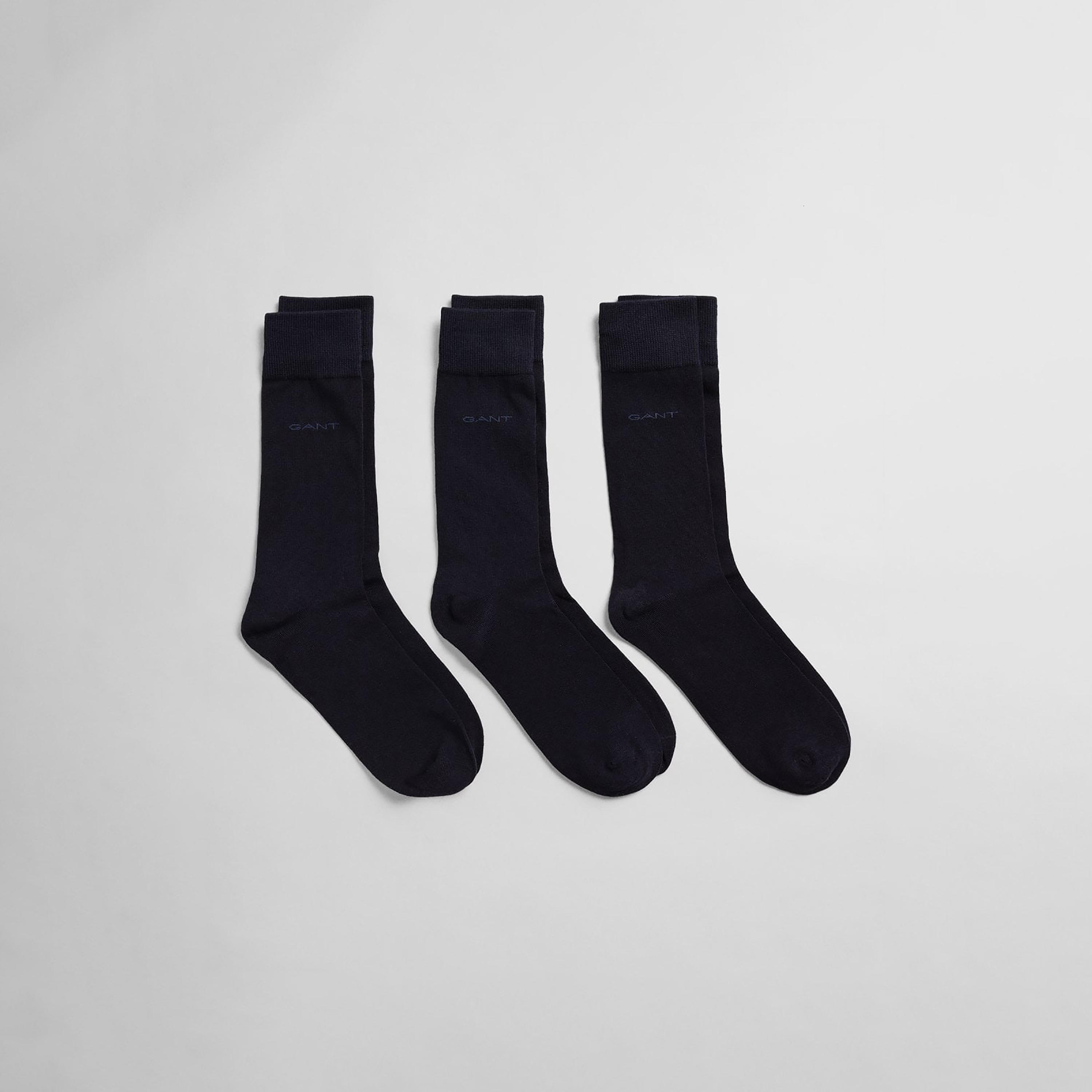 Gant 3-Pack Logo Print Cotton Blend Calf Length Socks | 9960143-GAN-men-socks-image-3