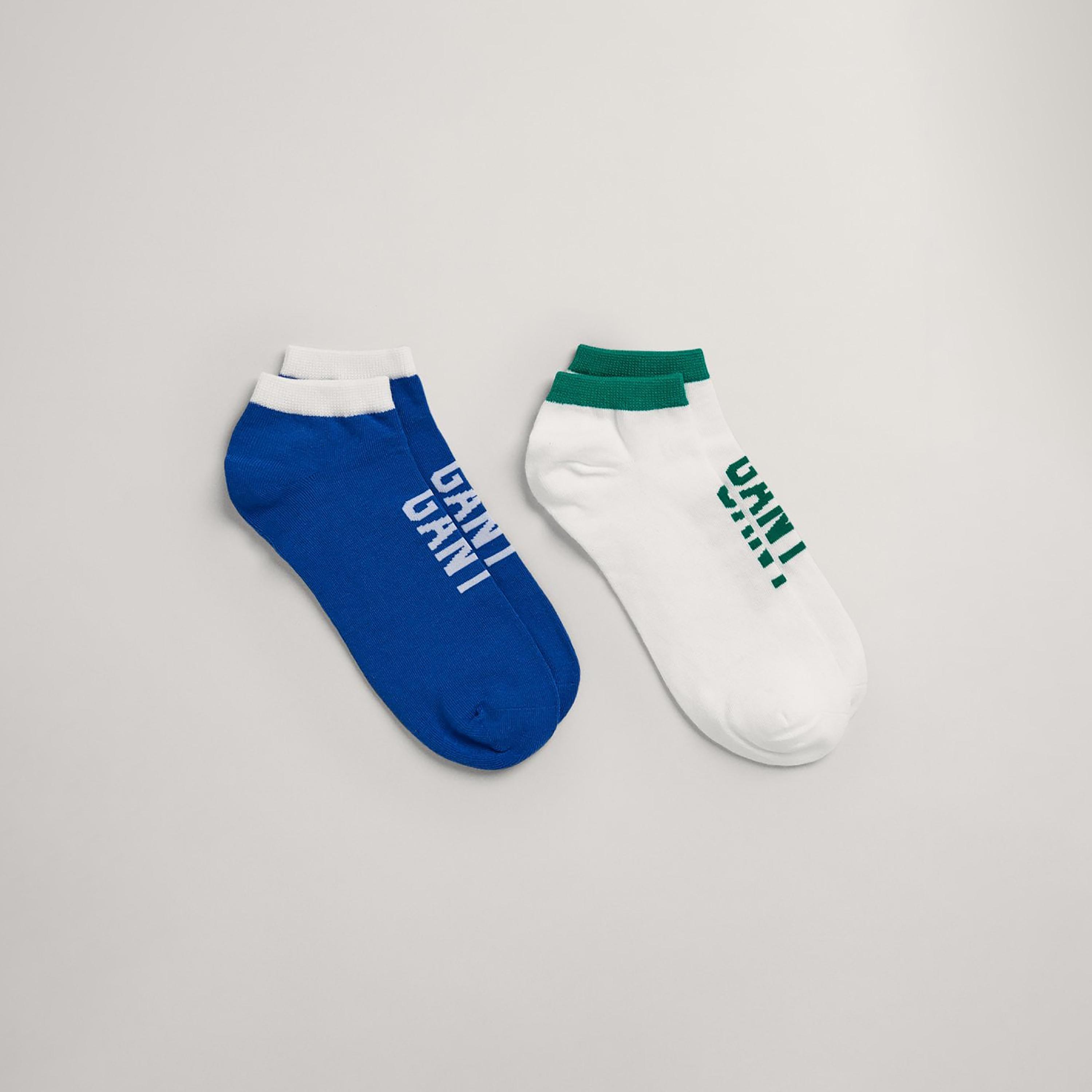زوج من 2 جوارب الكاحل بتفاصيل الشعار-men-socks-image-2