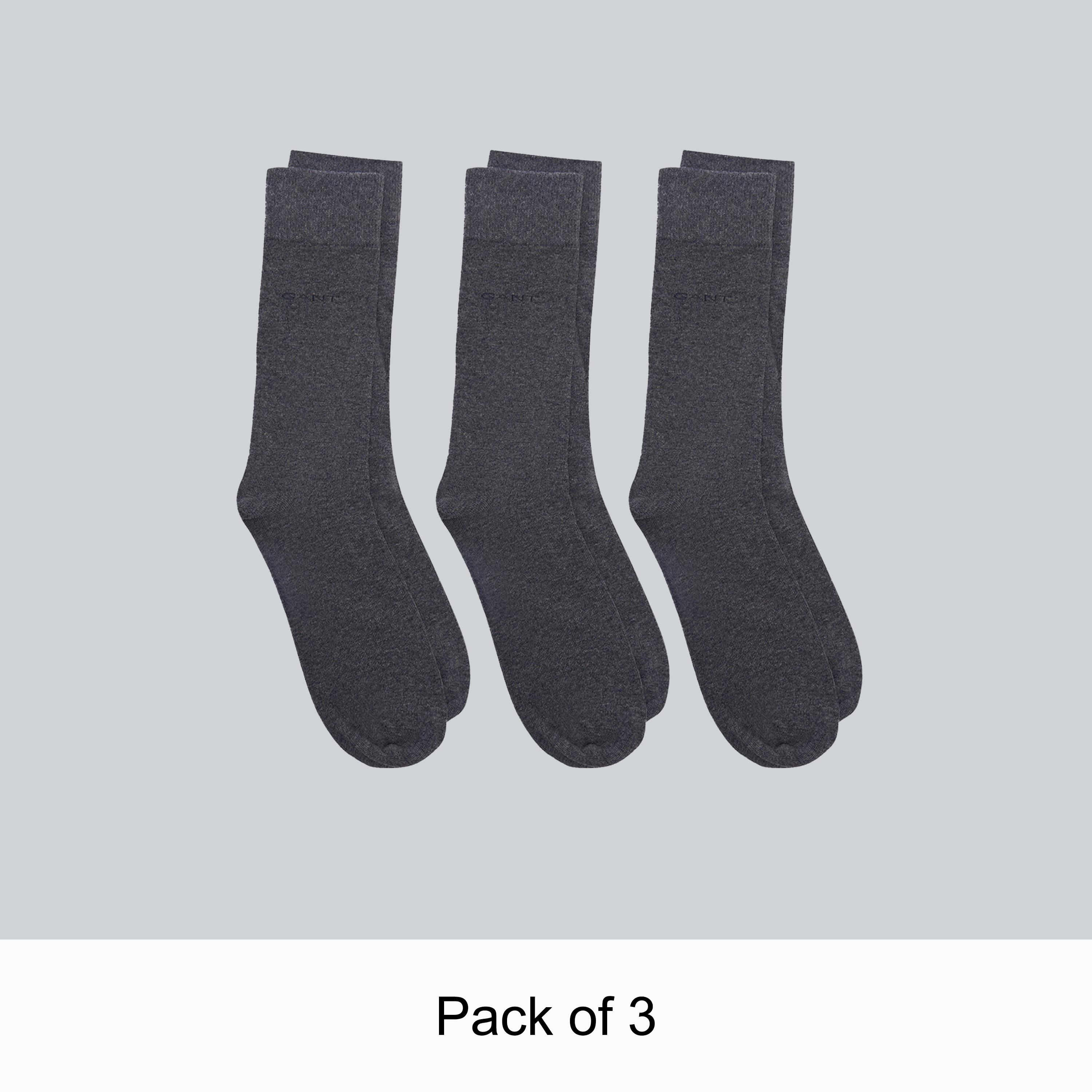 جوارب رجالية 3 قطع سادة من مزيج القطن من جانت | 9960256 .-men-socks-image-3