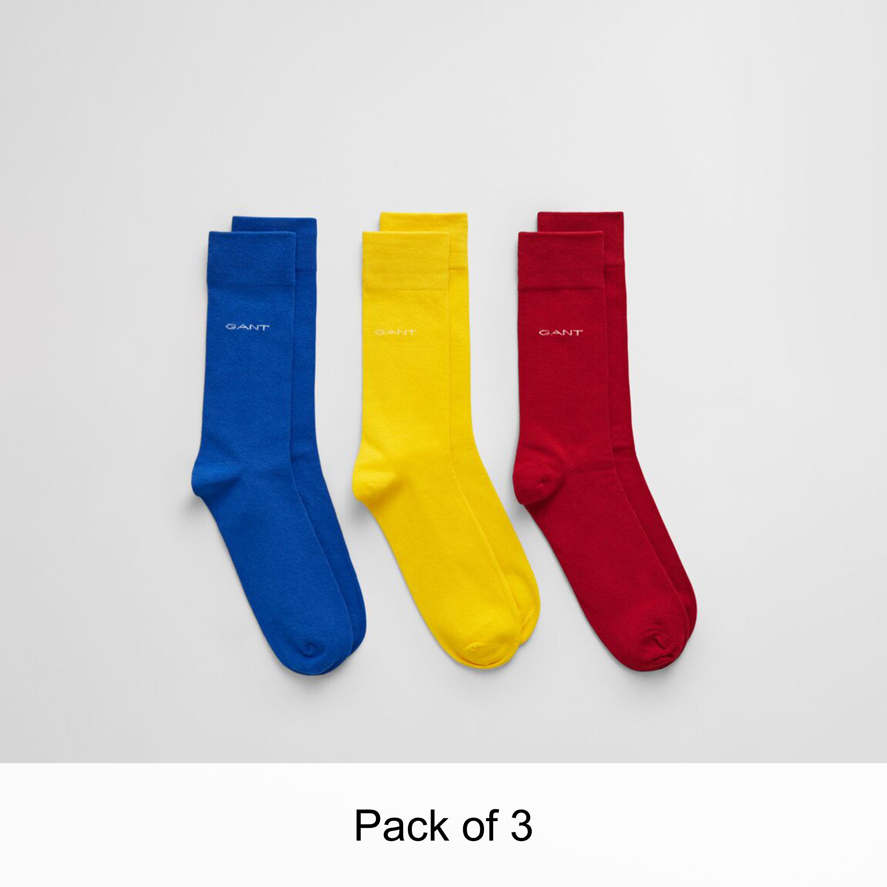 جوارب رجالية 3 قطع سادة من مزيج القطن من جانت | 9960256 .-men-socks-image-1