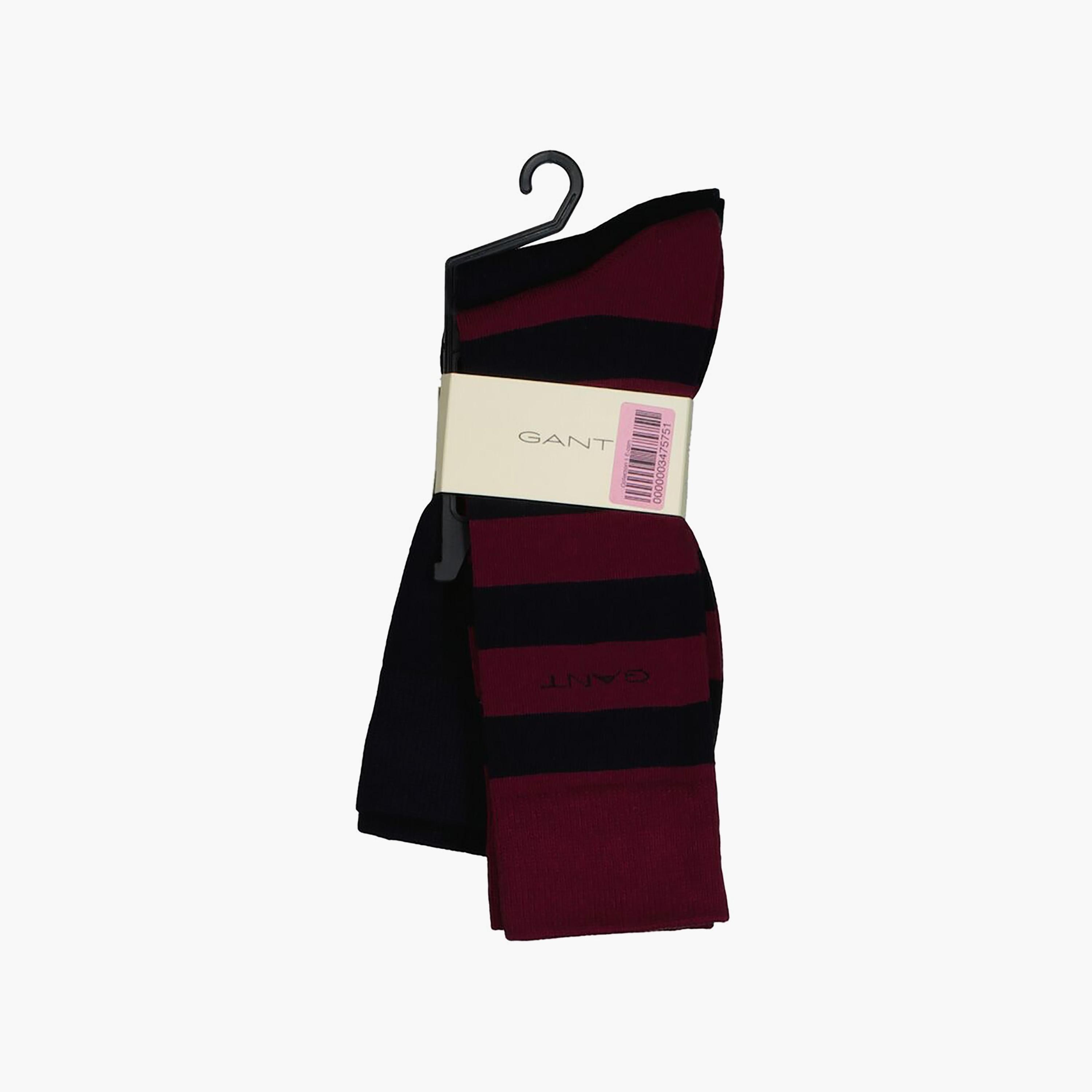 Gant 2-Pack Striped Cotton Blend Calf Length Socks | 9960261-GAN-men-socks-image-3