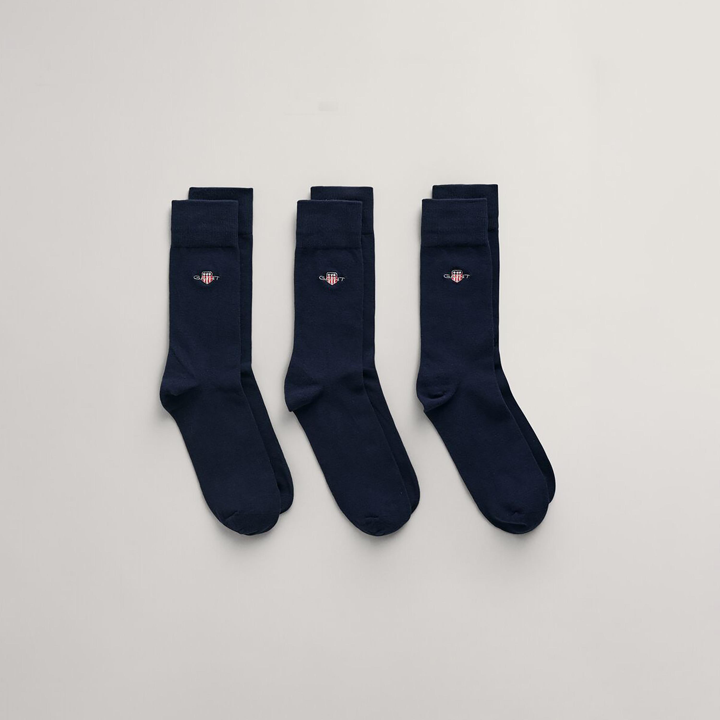 Gant 3-Pack Logo Print Cotton Blend Calf Length Socks | 9960270-GAN-men-socks-image-2