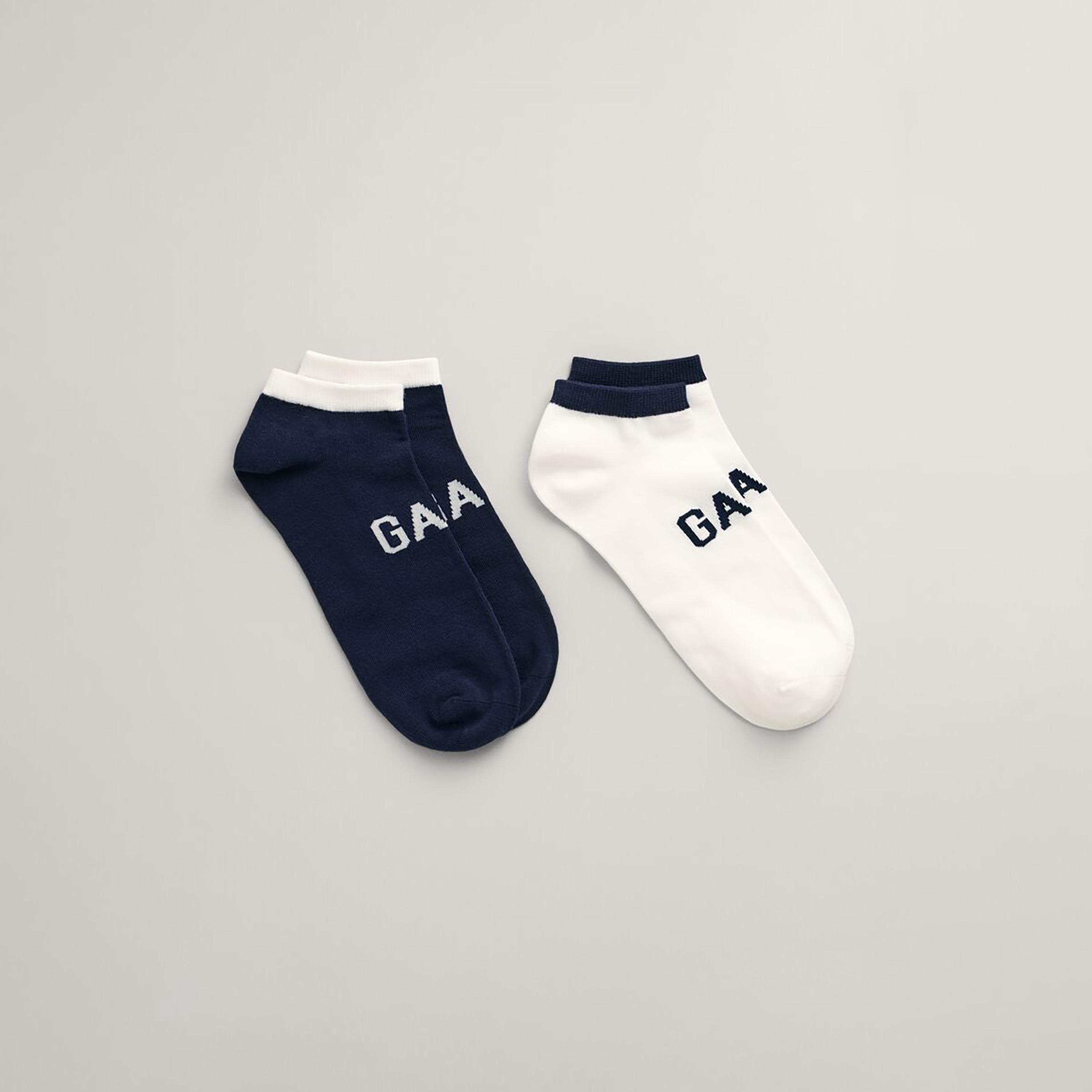 Gant 2-Pack Logo Print Cotton Blend Ankle Length Socks | 9960290-GAN-men-socks-image-5