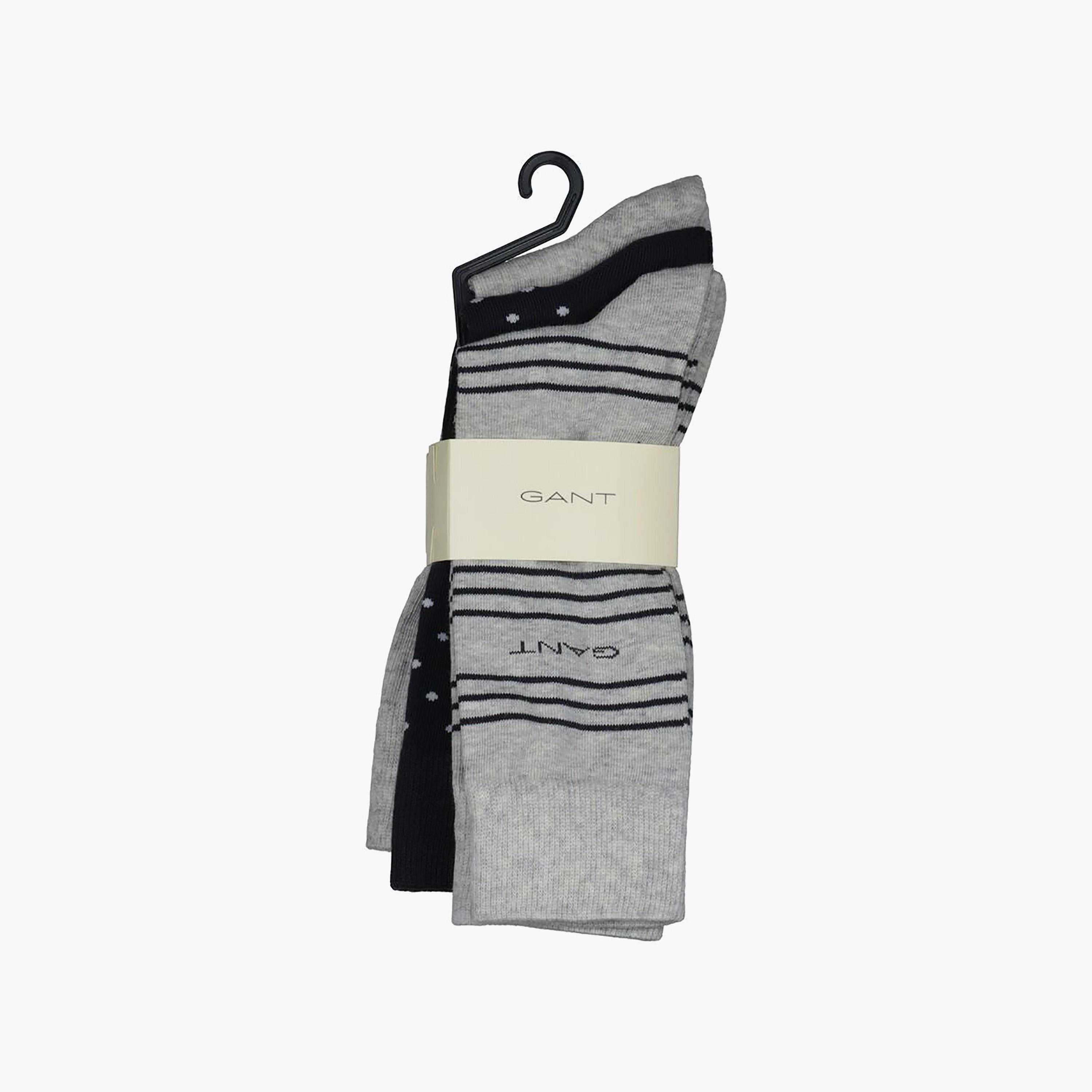 Gant 3-Pack Patterned Cotton Blend Calf Length Socks | 9960291-GAN-men-socks-image-2