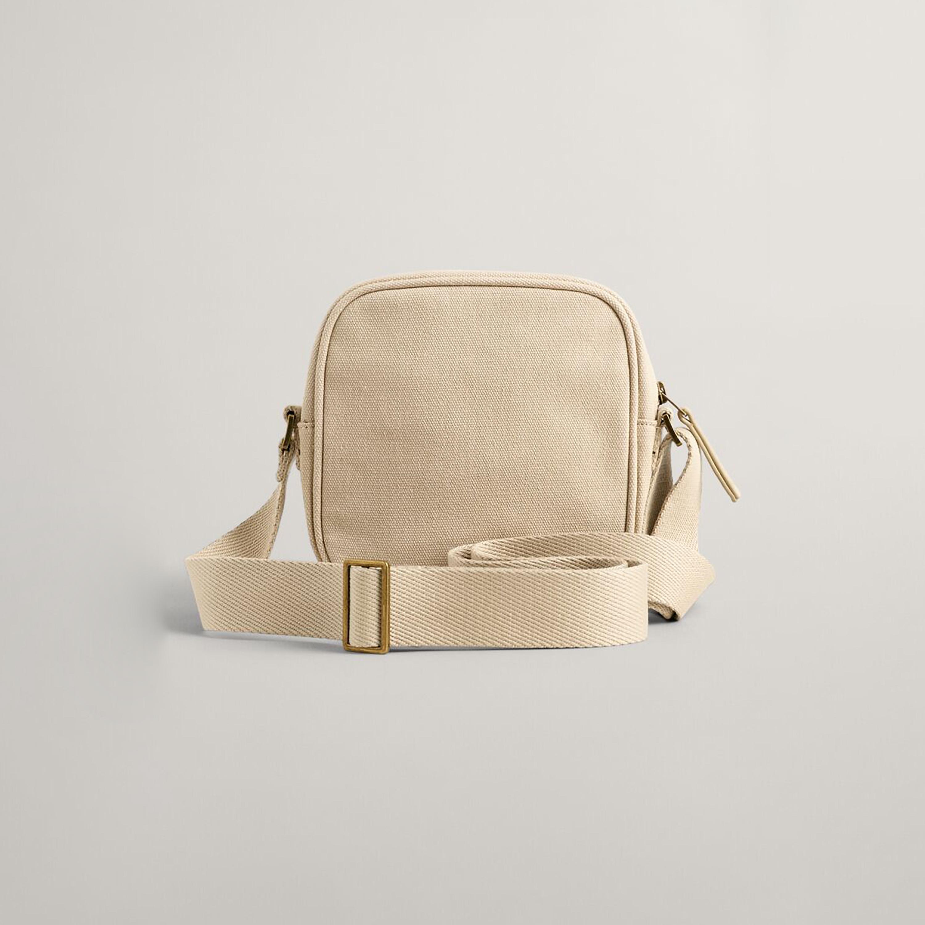 Gant Logo Detailed Tonal Shield Crossbody Bag in Beige-men-bags-image-1