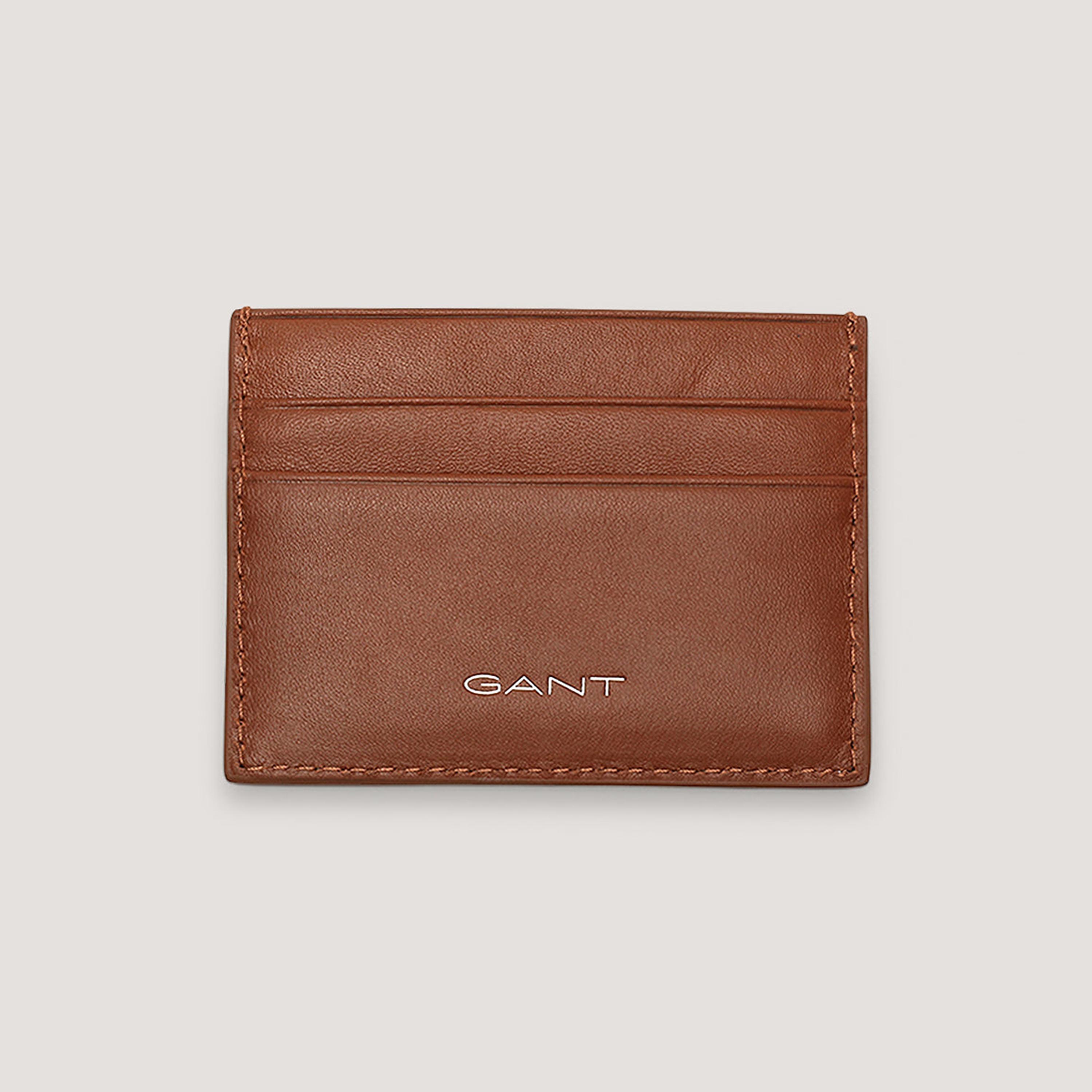 حاملة بطاقات جلدية سادة رجالية من غانت | 9970070-men-beltsandwallets-wallets-image-1