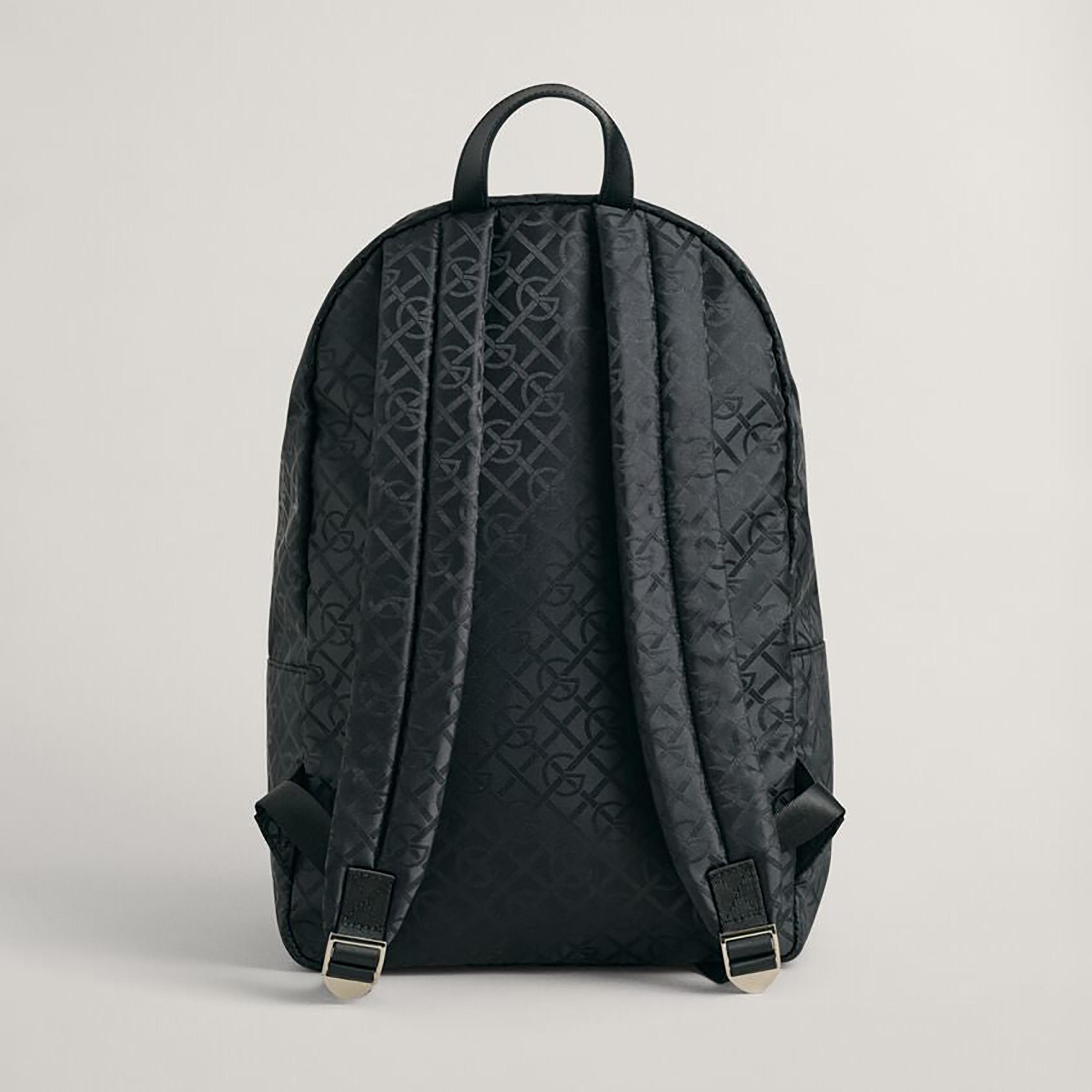 Gant Monogram Grab Handle Backpack with Zip Closure and Adjustable Shoulder Strap-men-bags-image-2