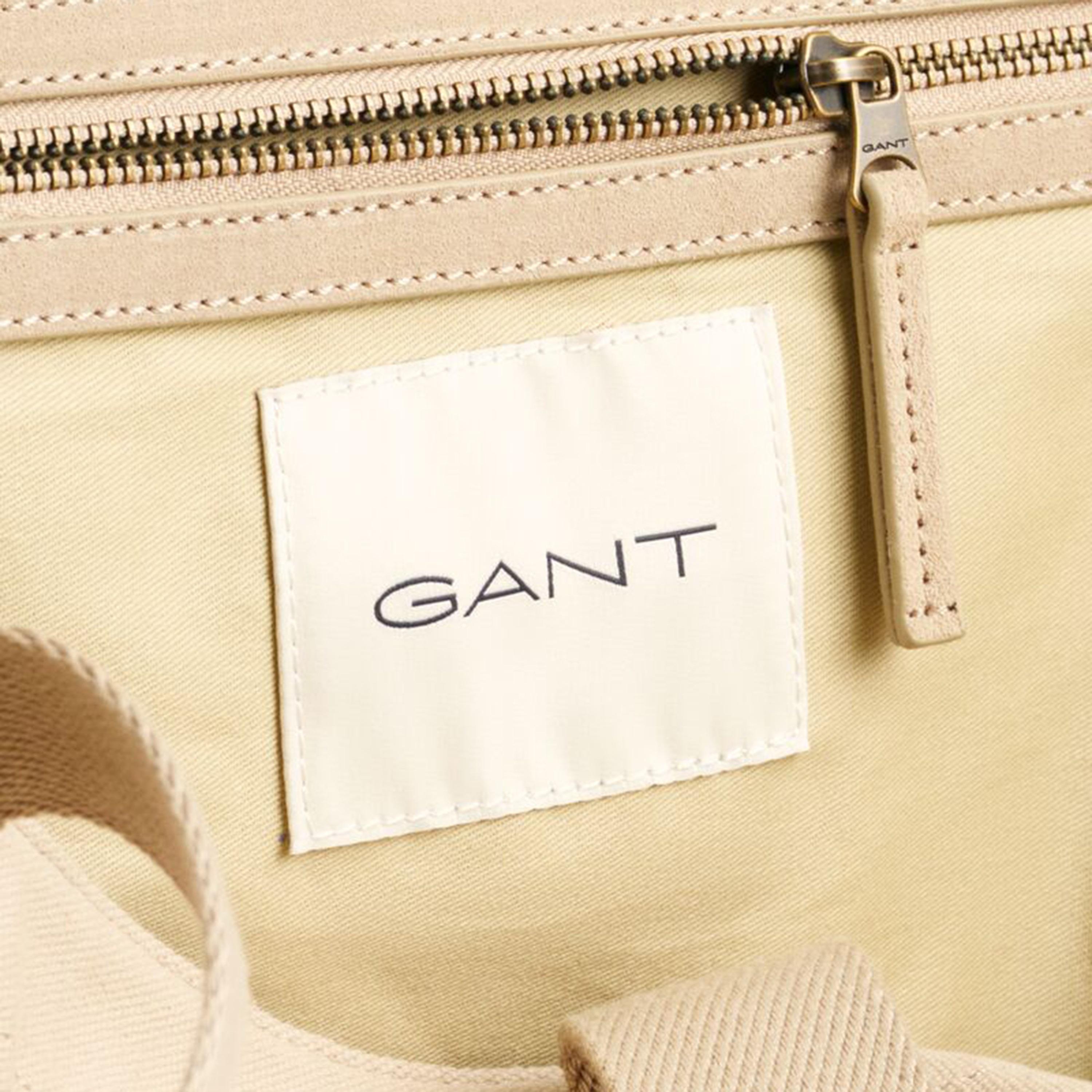 Gant Logo Detailed Top Handle Tonal Shield Tote Bag in Beige-men-bags-image-3
