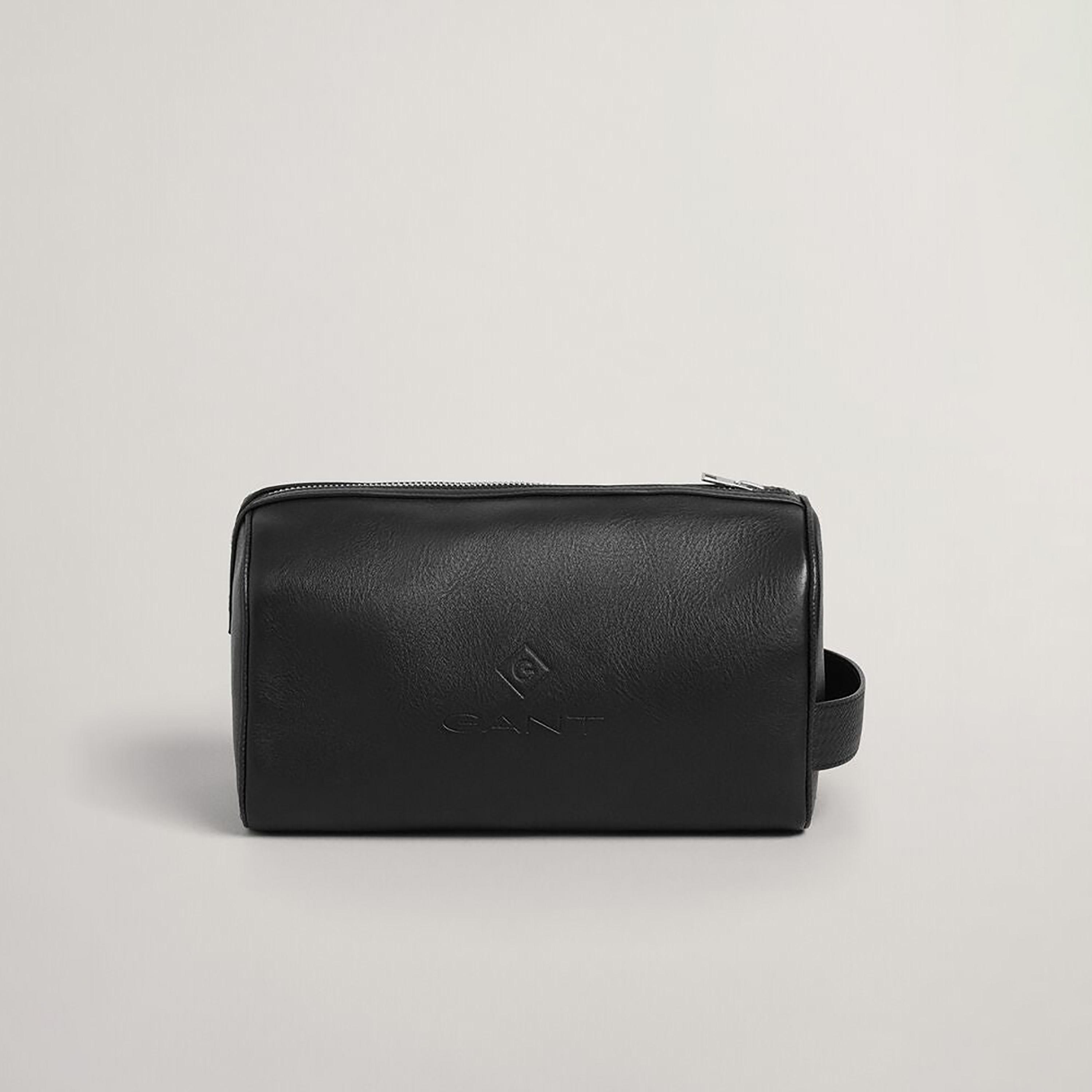 Gant Debossed Logo Side Grab Handle Leather Bag with Zip Closure-men-bags-image-1