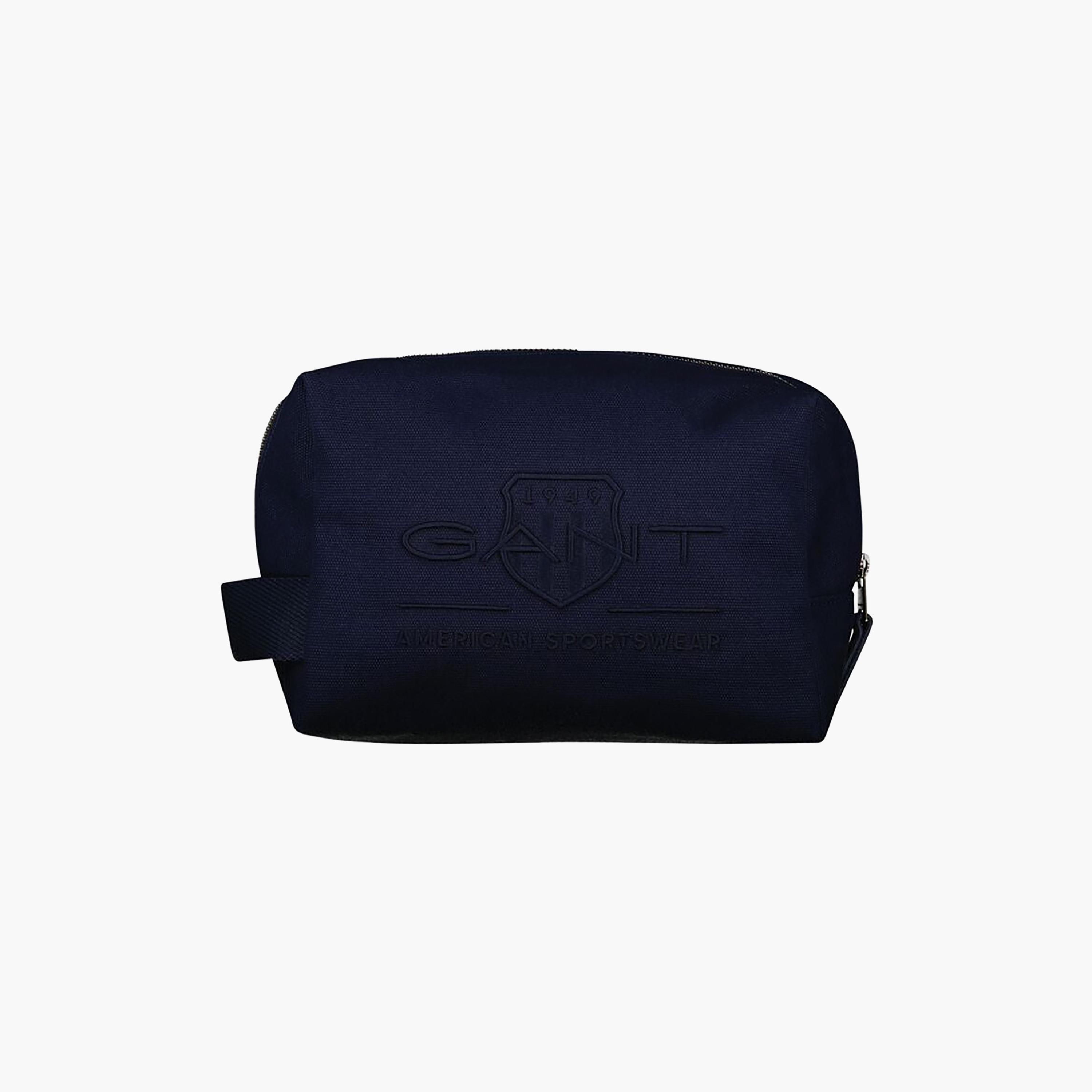 Gant Embroidered Shield Logo Side Grab Handle Toiletry Bag with Zip Closure-men-bags-image-1