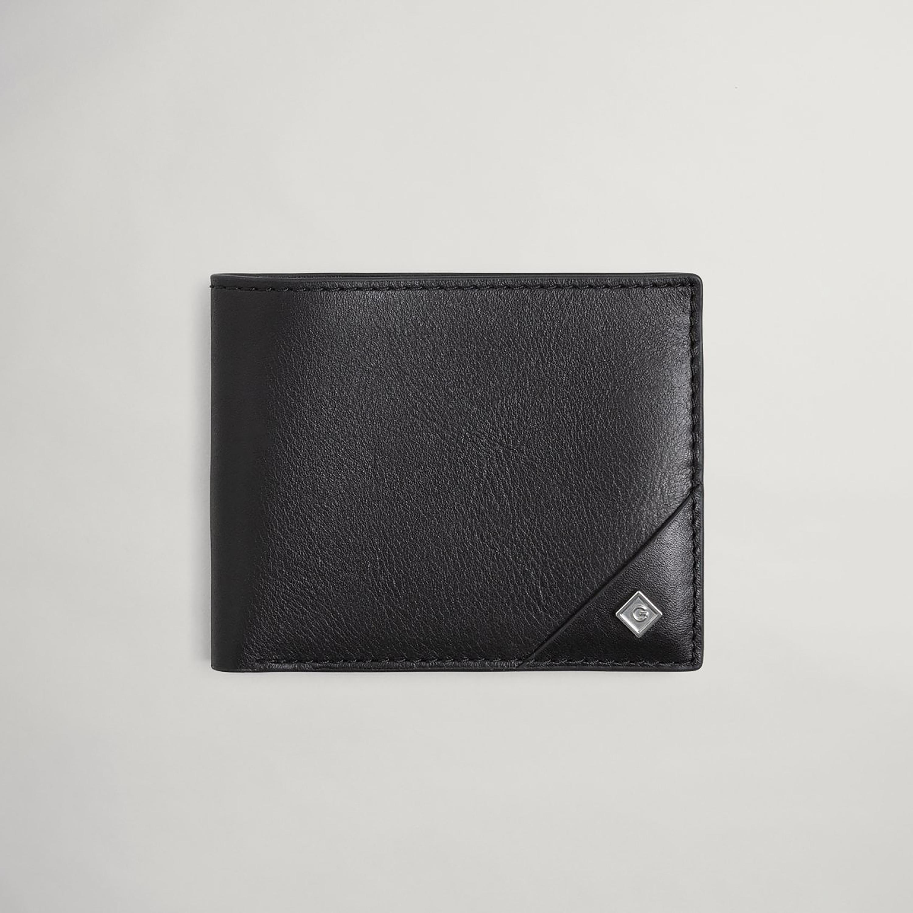 Gant Textured Flap Bi-Fold Wallet in Black-men-beltsandwallets-wallets-image-1