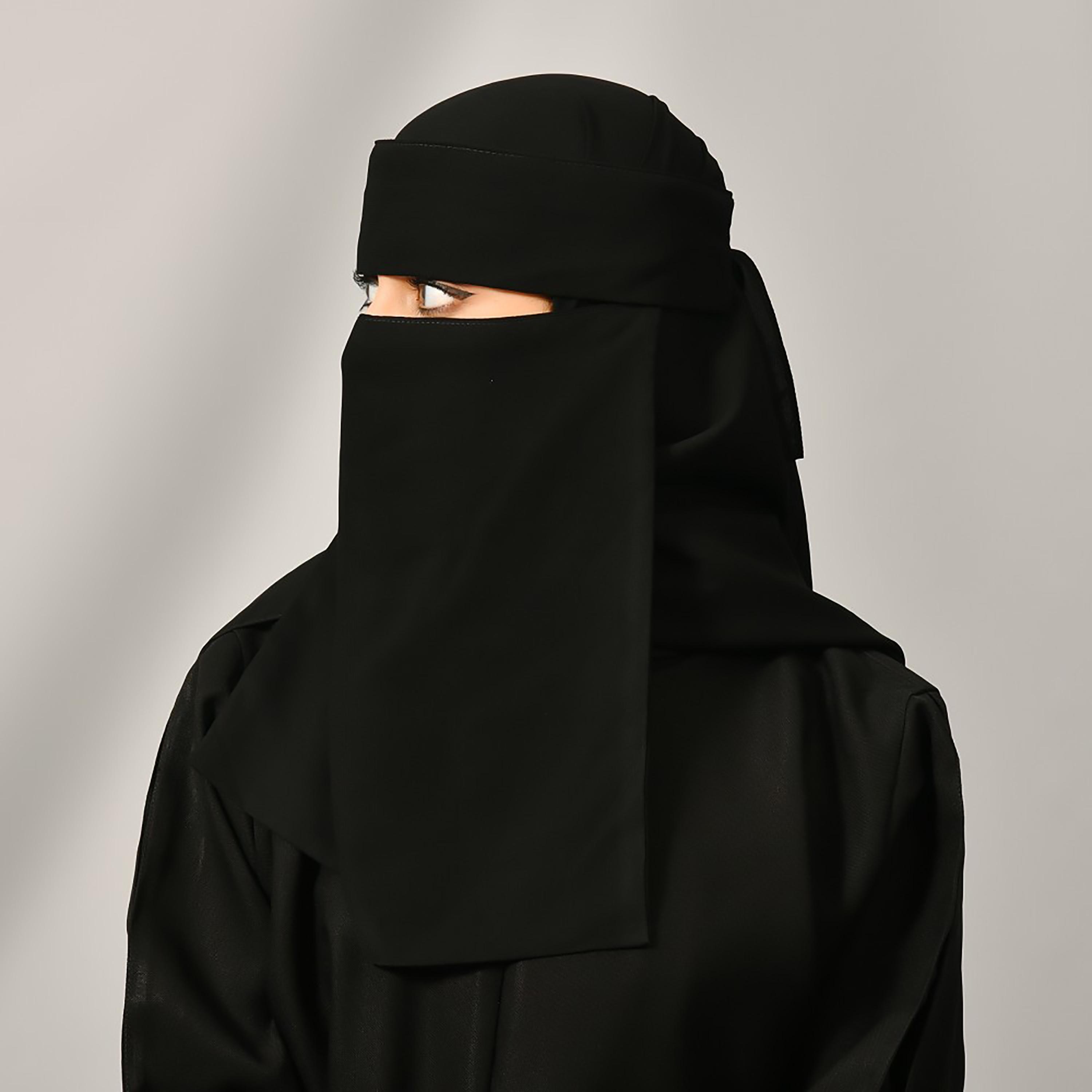 Lamha Plain Back Tie-Up Closure Niqab-women-arabicclothing-headscarf-hijab-image-2
