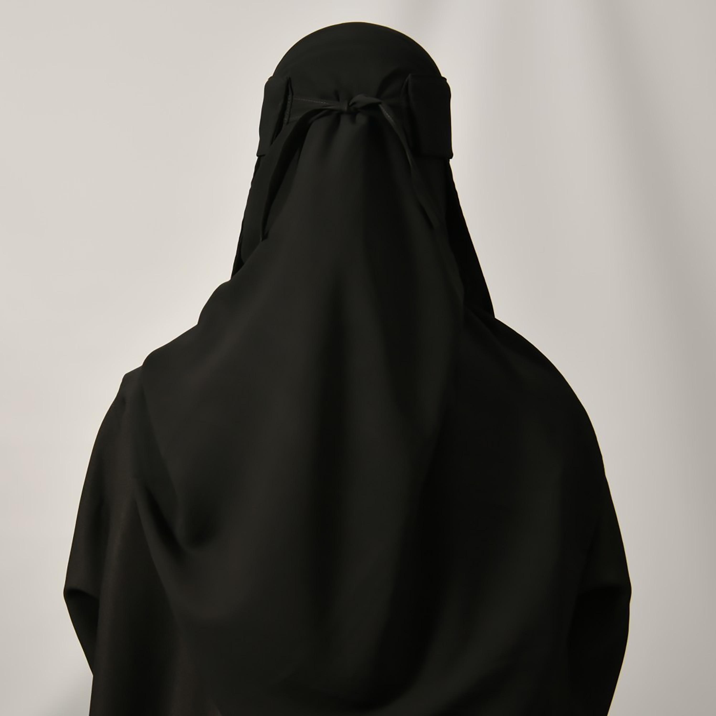 Lamha Plain Back Tie-Up Closure Niqab-women-arabicclothing-headscarf-hijab-image-4