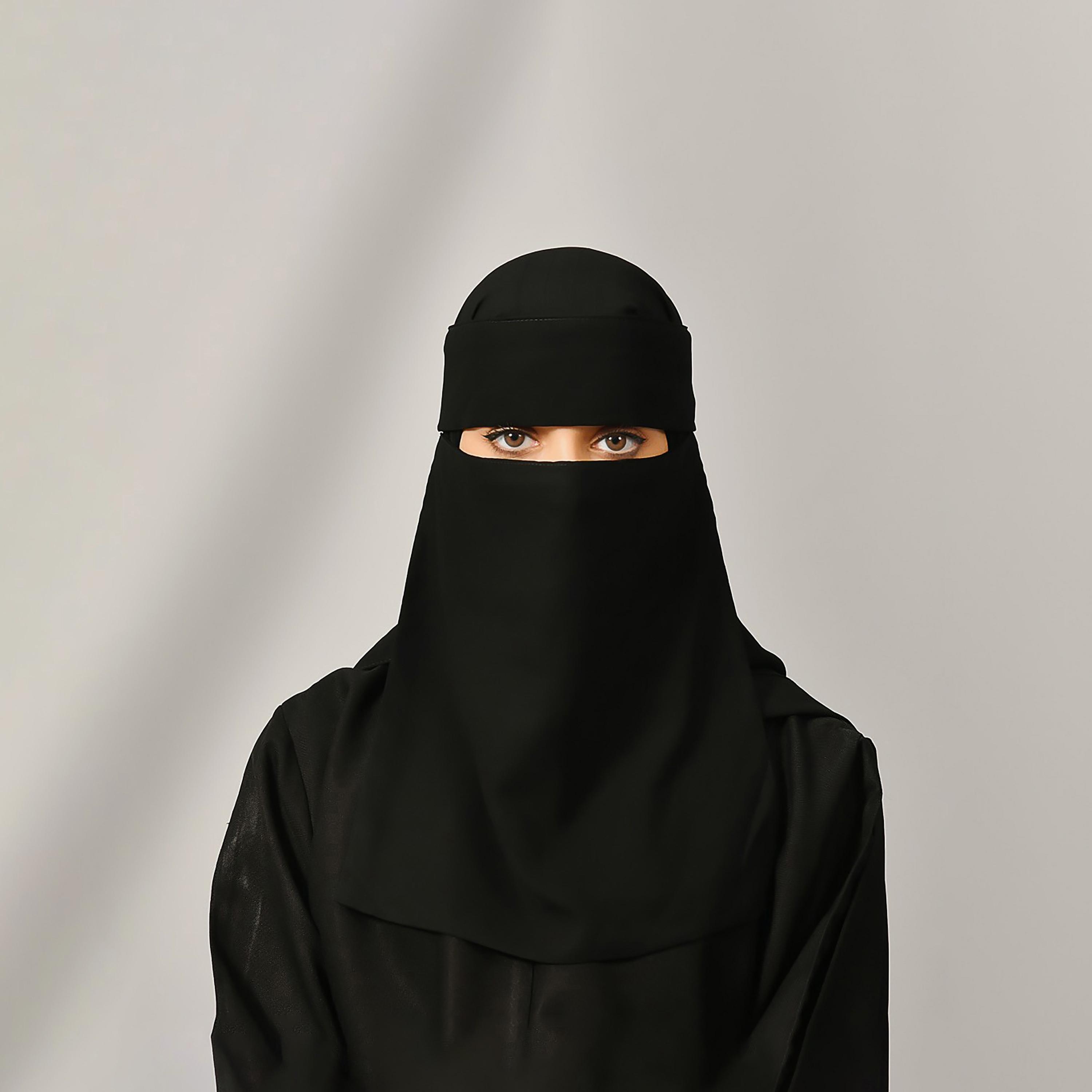 Lamha Plain Back Tie-Up Closure Niqab-women-arabicclothing-headscarf-hijab-image-1