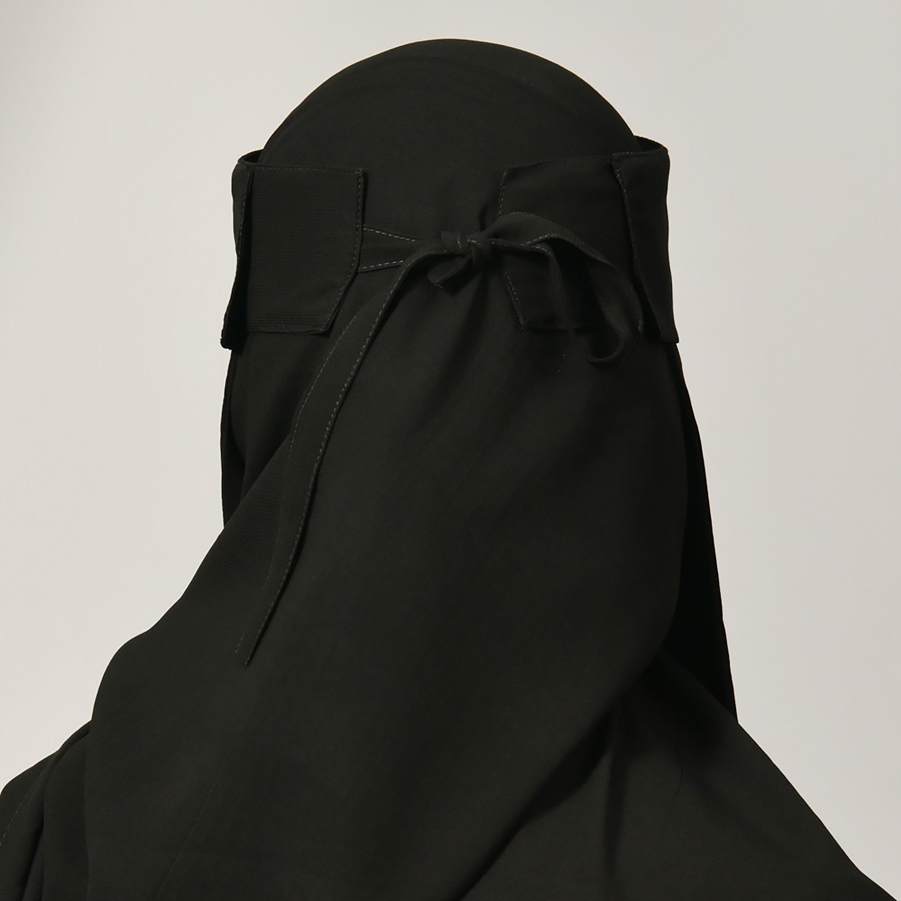 Lamha Plain Back Tie-Up Closure Niqab-women-arabicclothing-headscarf-hijab-image-4