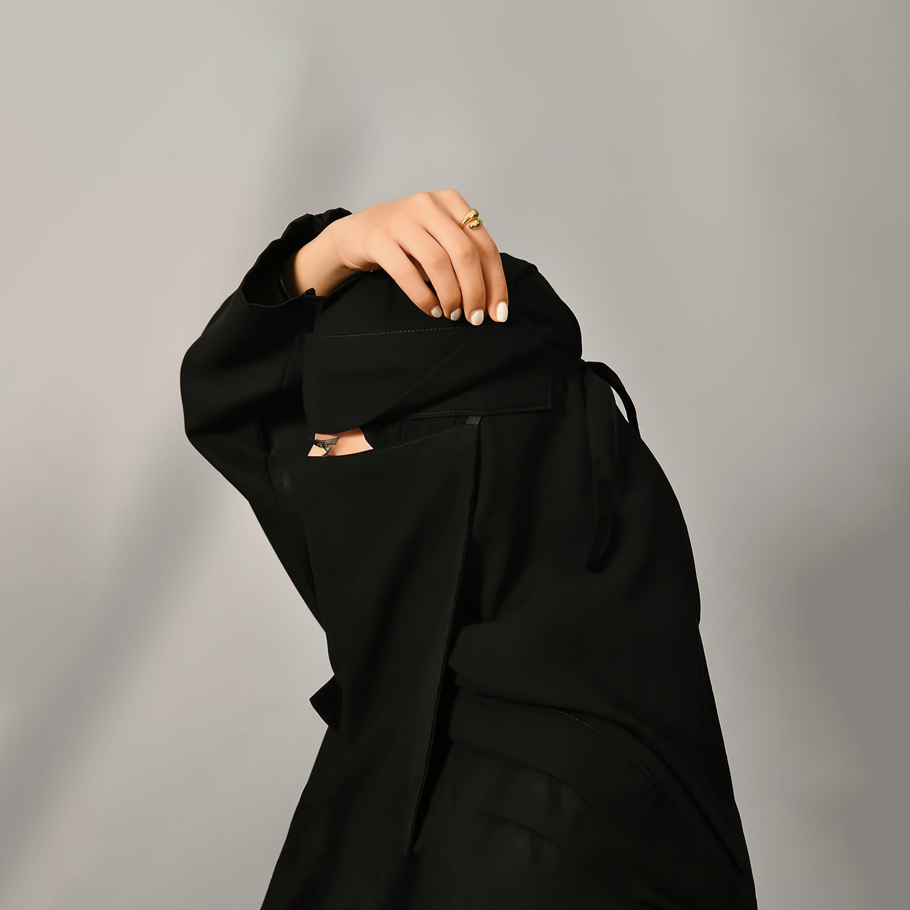 Lamha Plain Back Tie-Up Closure Niqab-women-arabicclothing-headscarf-hijab-image-2