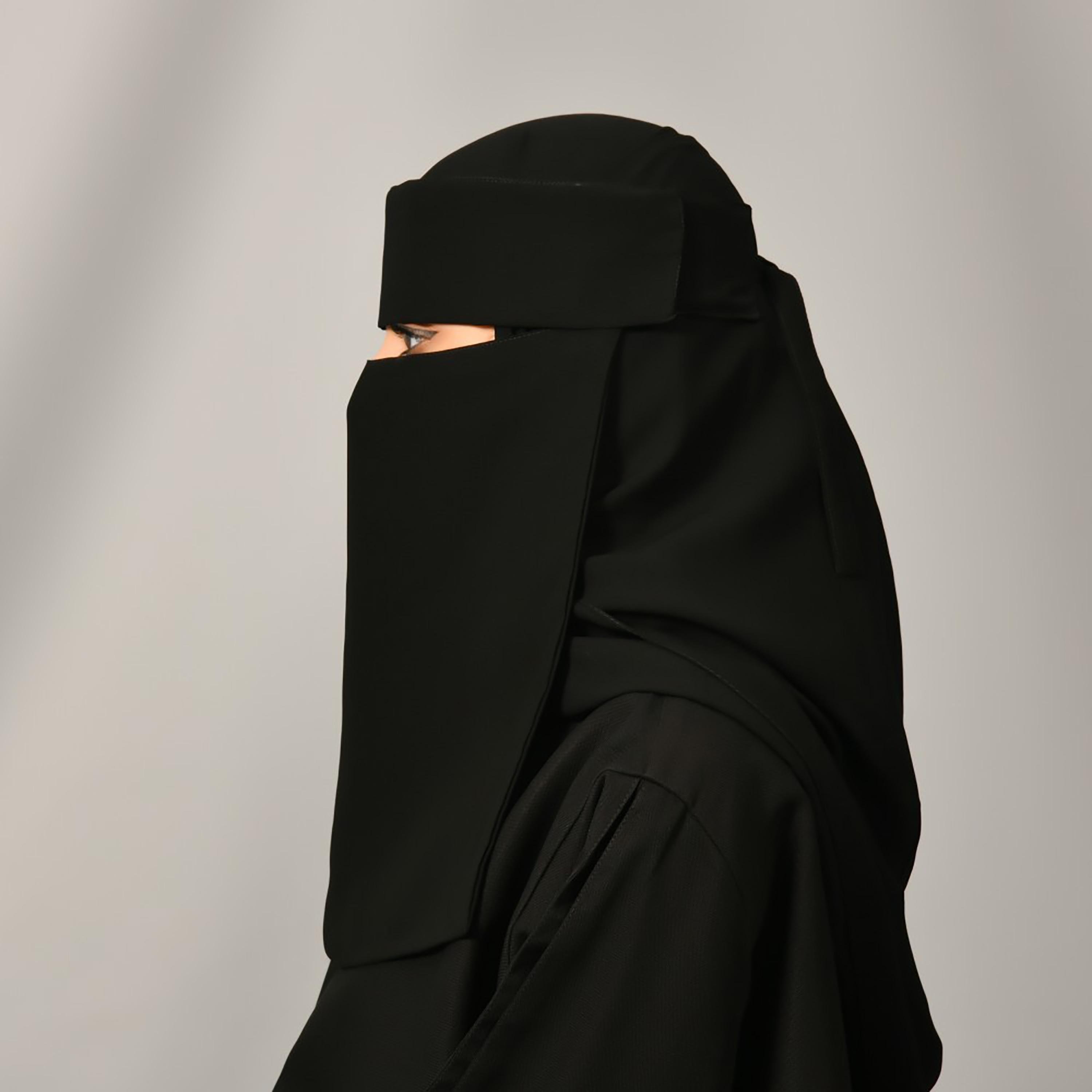 Lamha Plain Back Tie-Up Closure Niqab-women-arabicclothing-headscarf-hijab-image-2