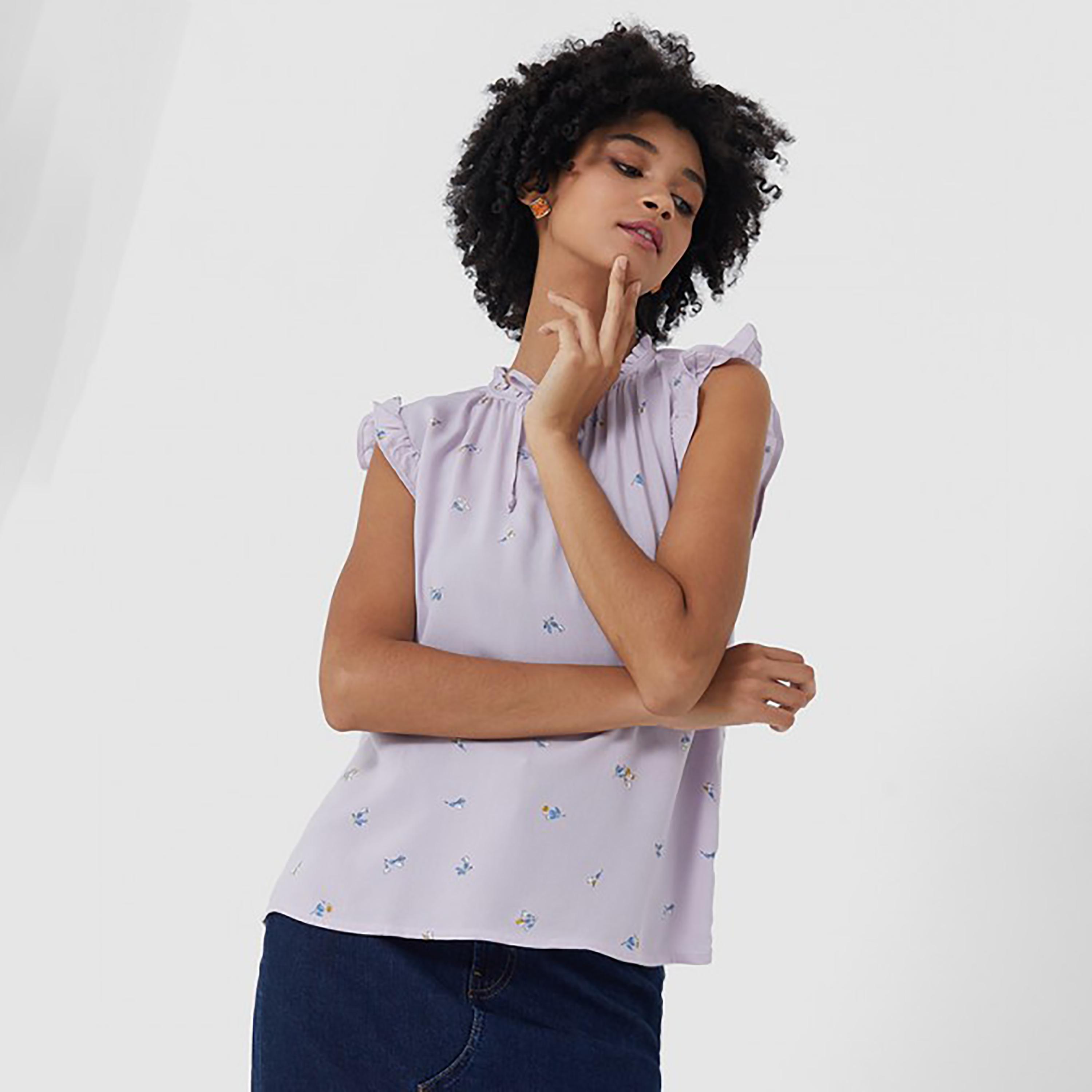 Levi's Floral Ruffle Neck Ruffled Sleeves Top-women-clothing-shirtsandblouses-blouses-image-1