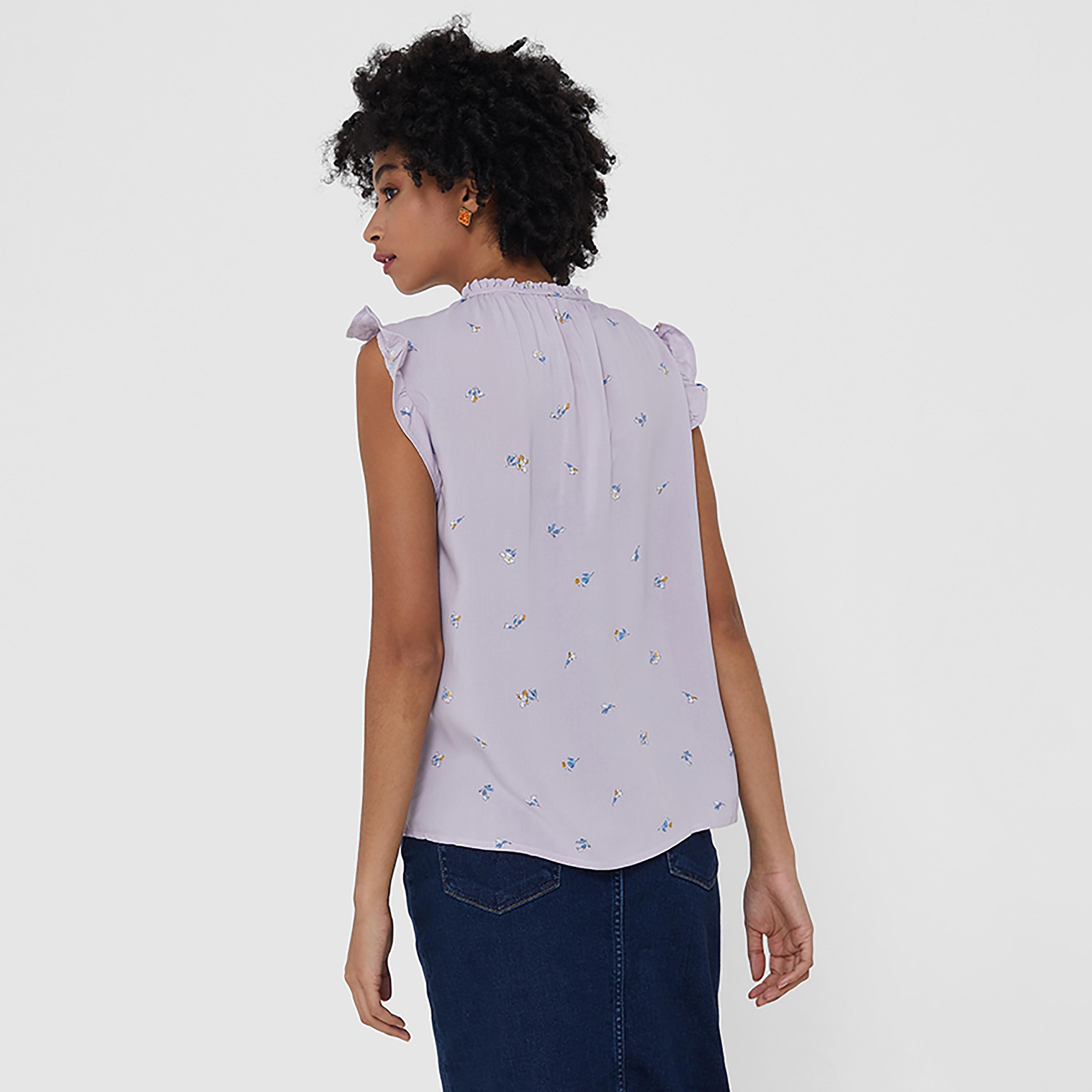 Levi's Floral Ruffle Neck Ruffled Sleeves Top-women-clothing-shirtsandblouses-blouses-image-4