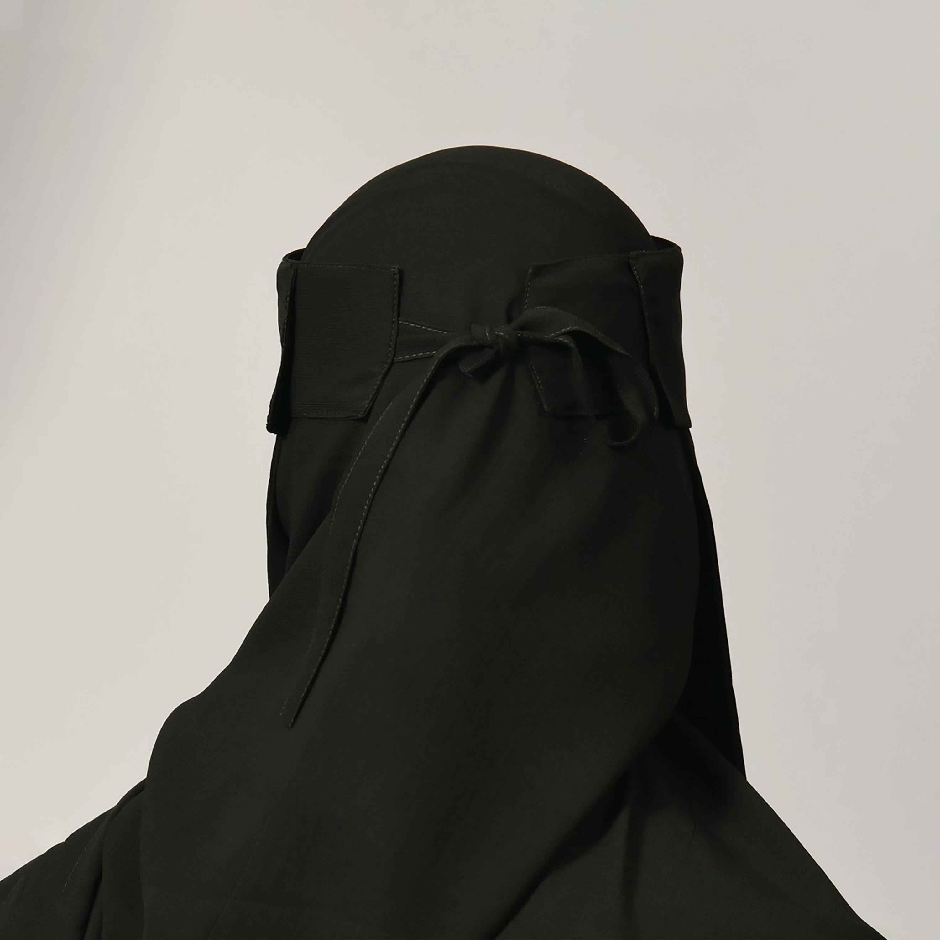 Lamha Plain Back Tie-Up Closure Niqab-women-arabicclothing-headscarf-hijab-image-4