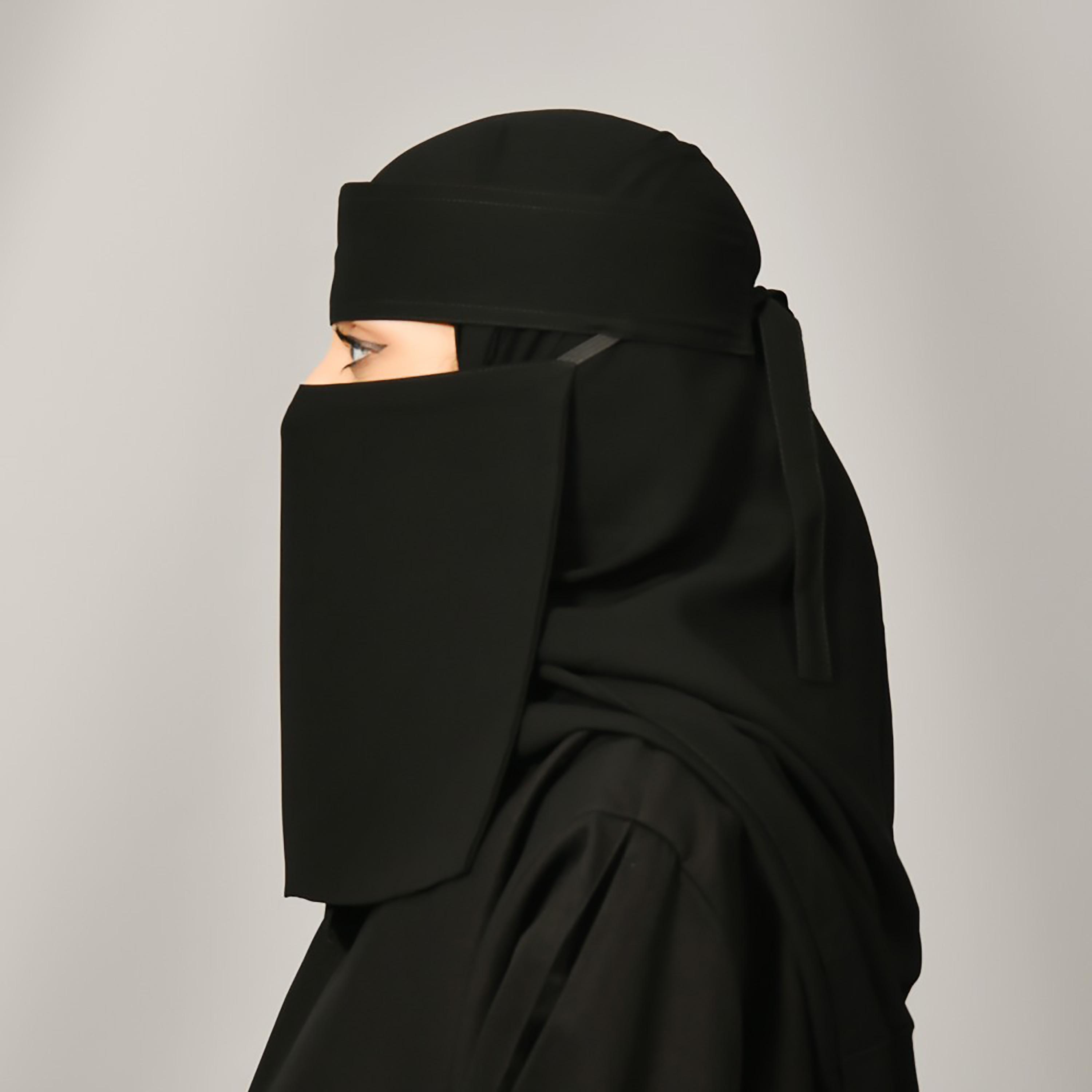 Lamha Plain Back Tie-Up Closure Niqab-women-arabicclothing-headscarf-hijab-image-2