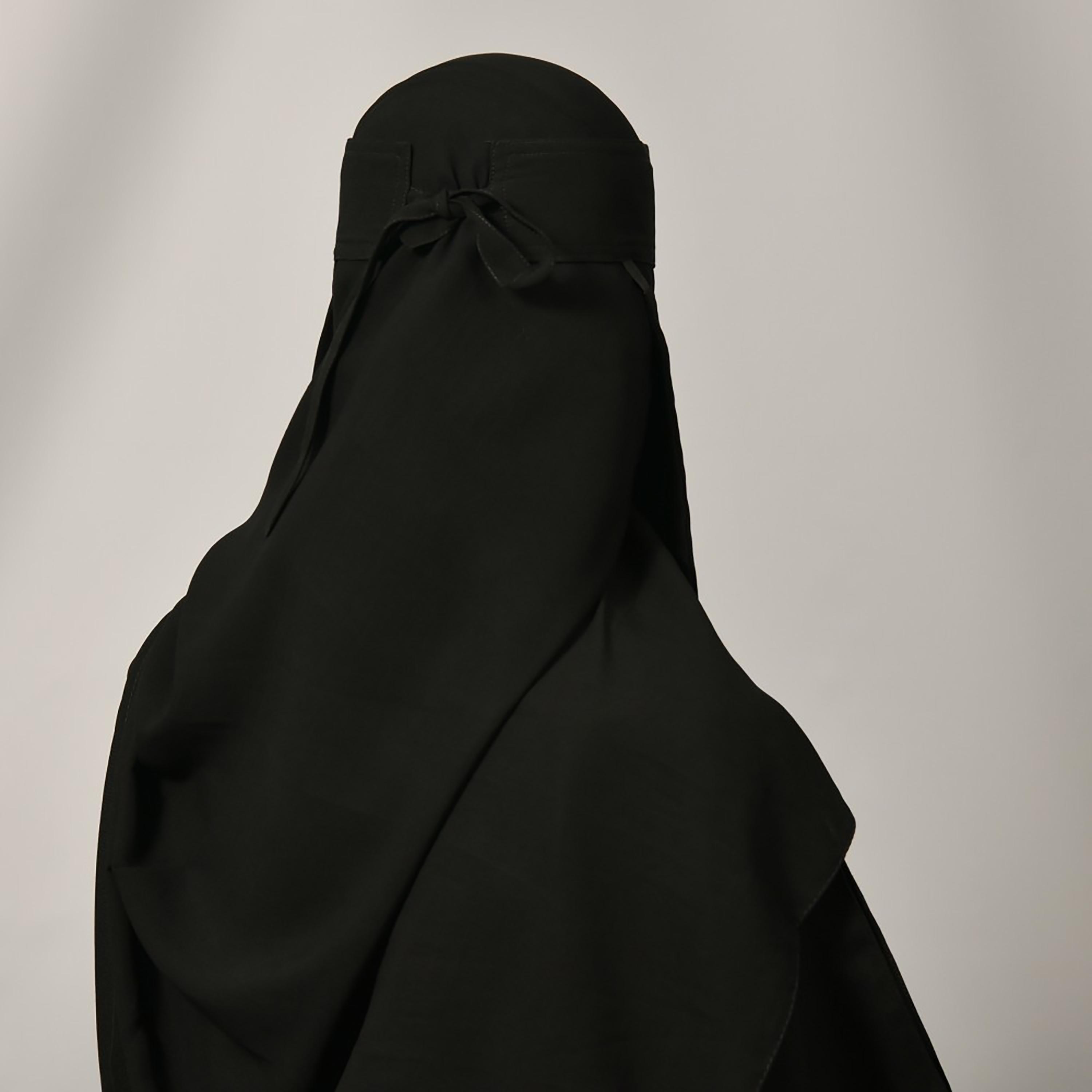 Lamha Plain Back Tie-Up Closure Niqab-women-arabicclothing-headscarf-hijab-image-4