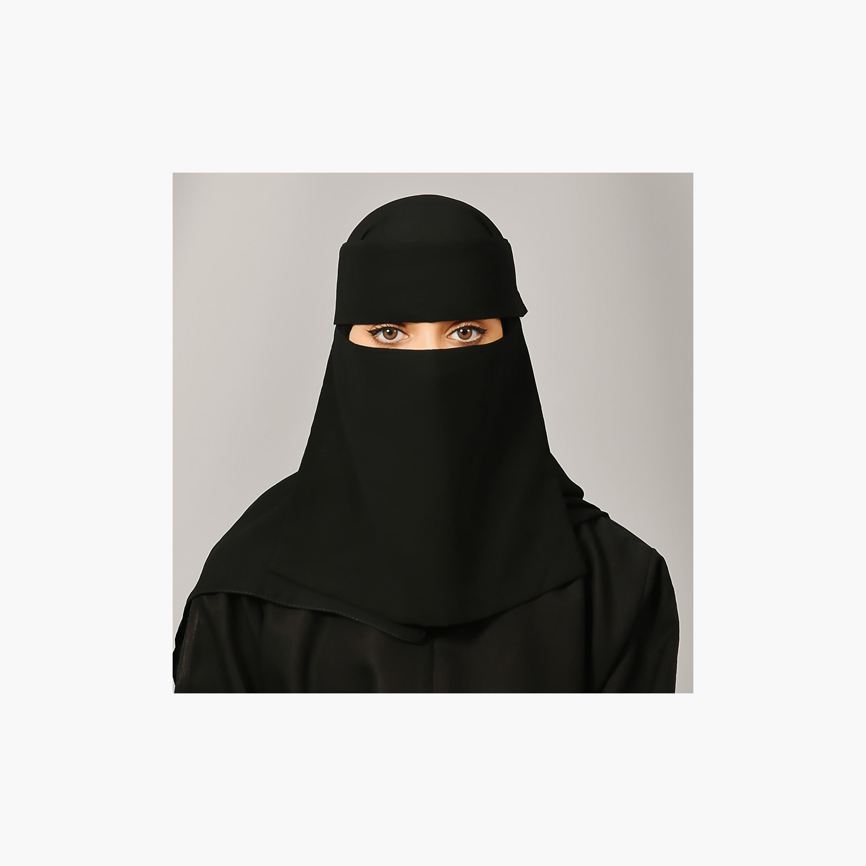 Lamha Plain Back Tie-Up Closure Niqab-women-arabicclothing-headscarf-hijab-image-1