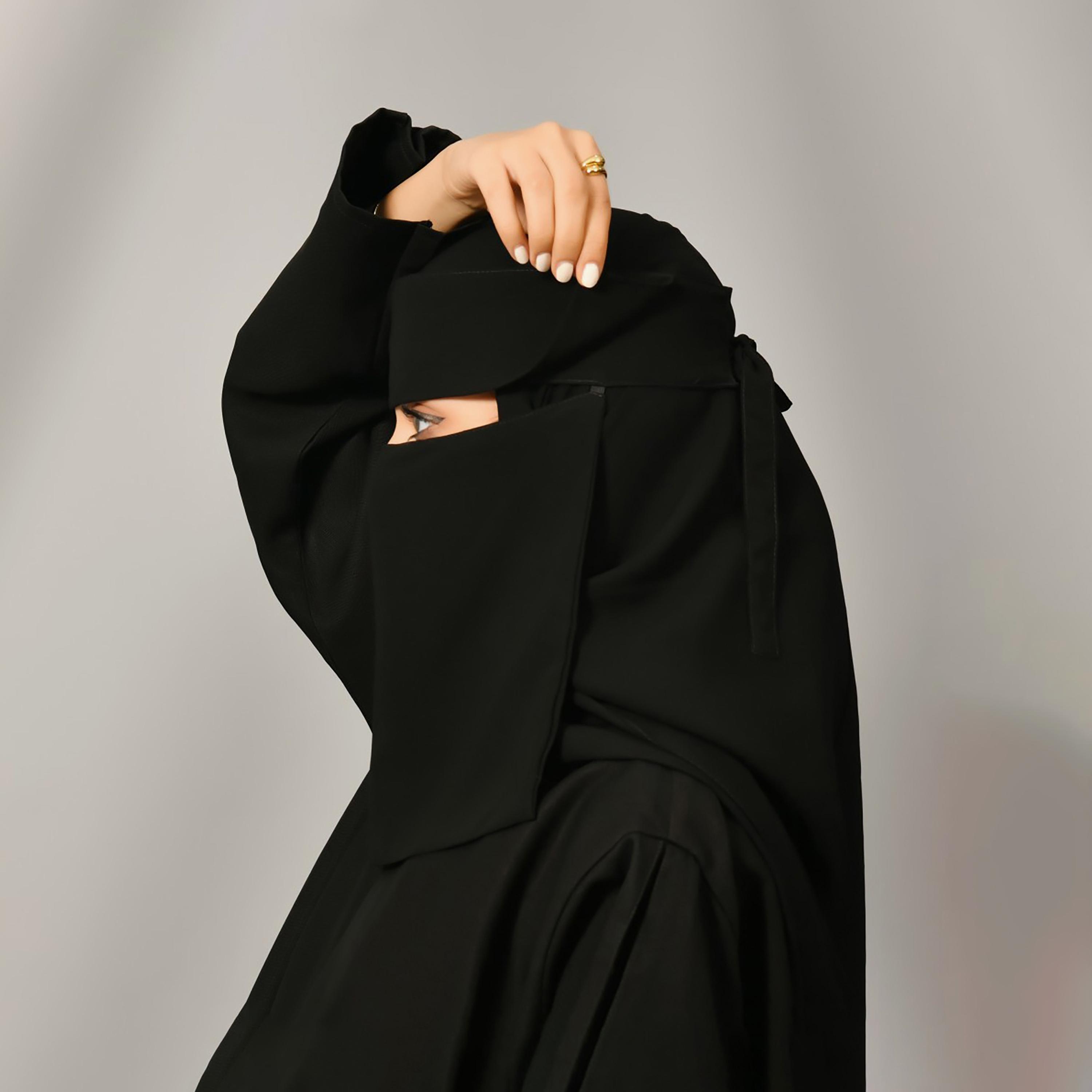 Lamha Plain Back Tie-Up Closure Niqab-women-arabicclothing-headscarf-hijab-image-2