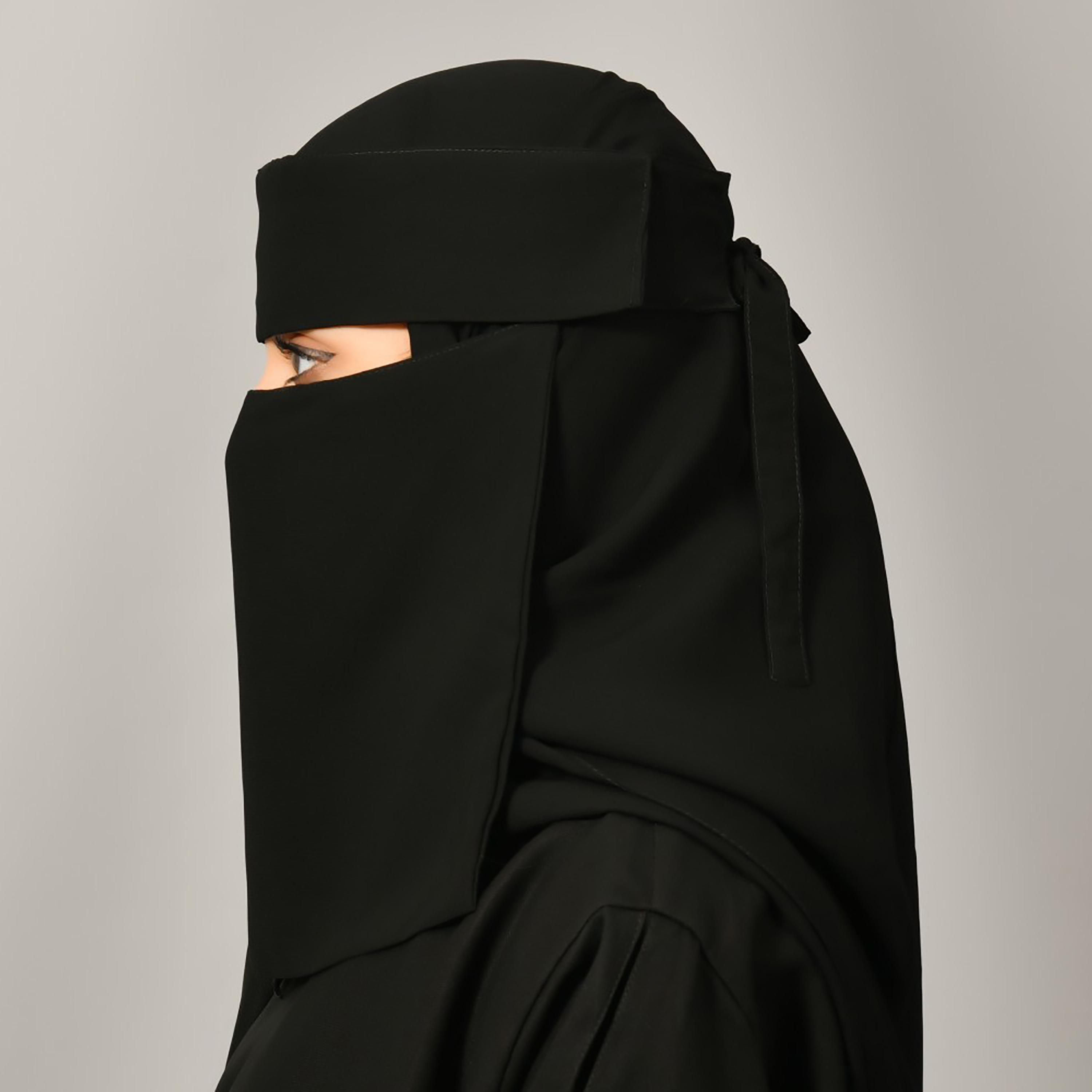 Lamha Plain Back Tie-Up Closure Niqab-women-arabicclothing-headscarf-hijab-image-3