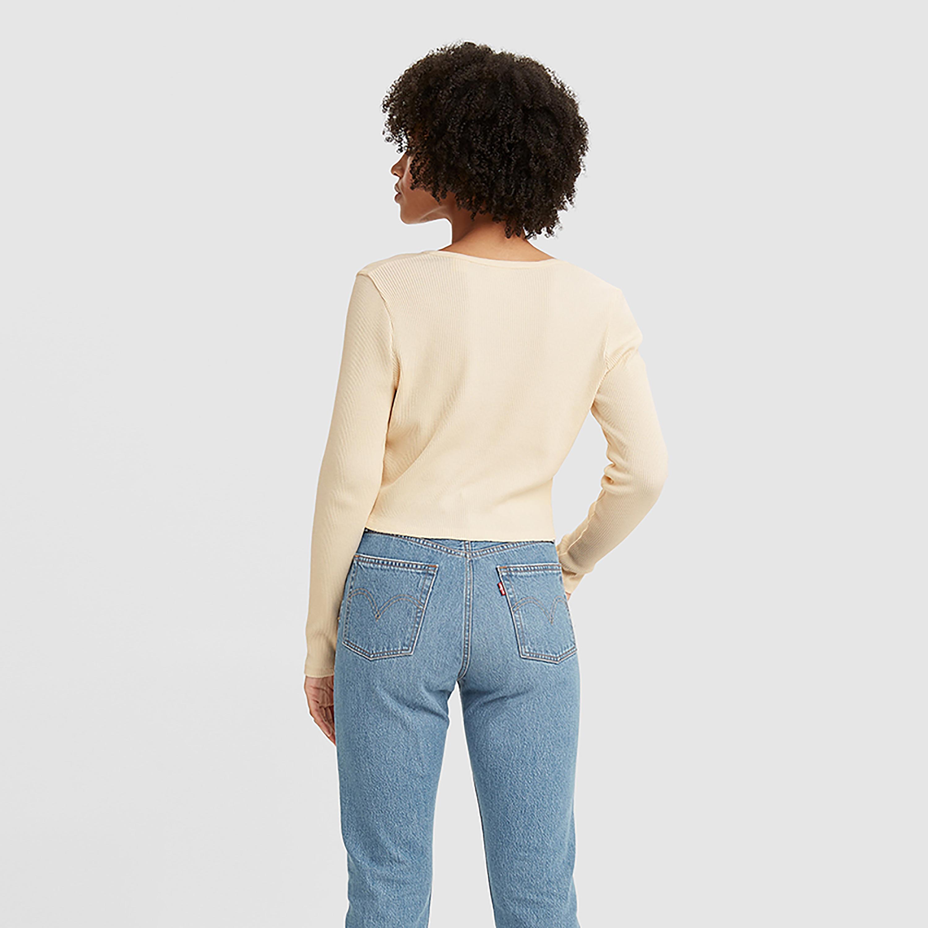 Levi's Ribbed V-Neck Long Sleeves Blouse-women-clothing-shirtsandblouses-blouses-image-2